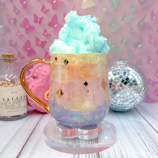 Gold Rainbow Sunset Ceramic Mug, Rainbow Coffee Mug, Groovy Gift for Women, Rainbow Gift For Friend, Cute Mug Handmade, Retro Handmade Cup