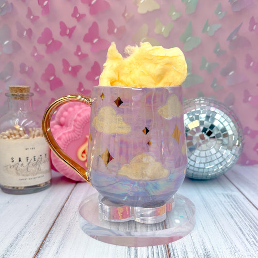 Gold Purple Sunset Ceramic Mug, Rainbow Coffee Mug, Groovy Gift for Women, Rainbow Gift For Friend, Cute Mug Handmade, Retro Handmade Cup
