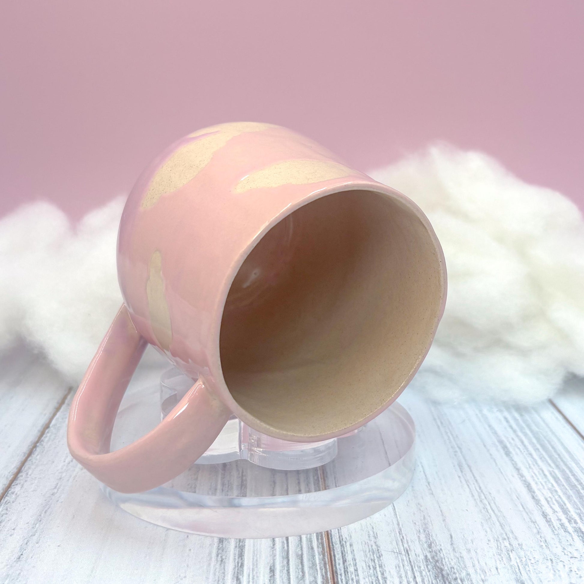 Pink Sunset Cloud Ceramic Mug, Rainbow Coffee Mug, Groovy Gift for Women, Rainbow Gift For Friend, Cute Mug Handmade, Retro Sunset Cup