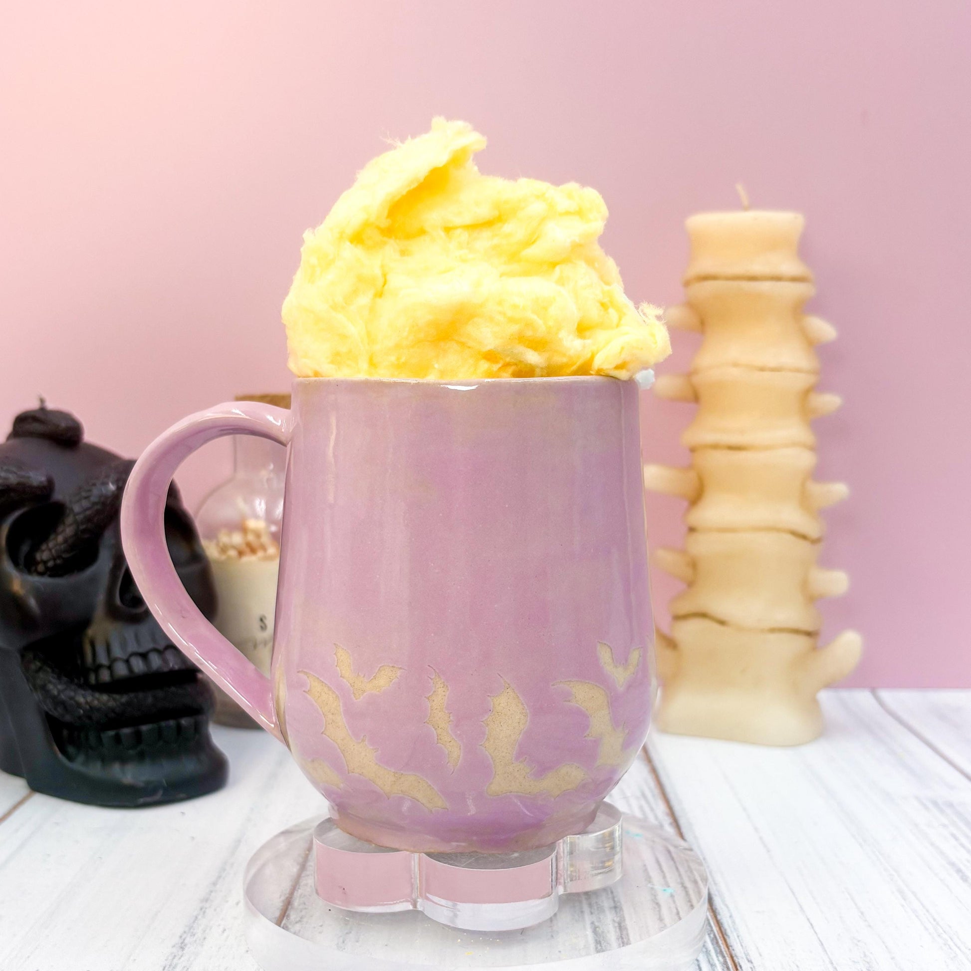 Purple Bat Ceramic Mug, Autumn Gift For Her, Retro Fall Mug, Halloween Gift, Spooky Mug Handmade, Cute Autumn Mugs, Fall Gift Mom
