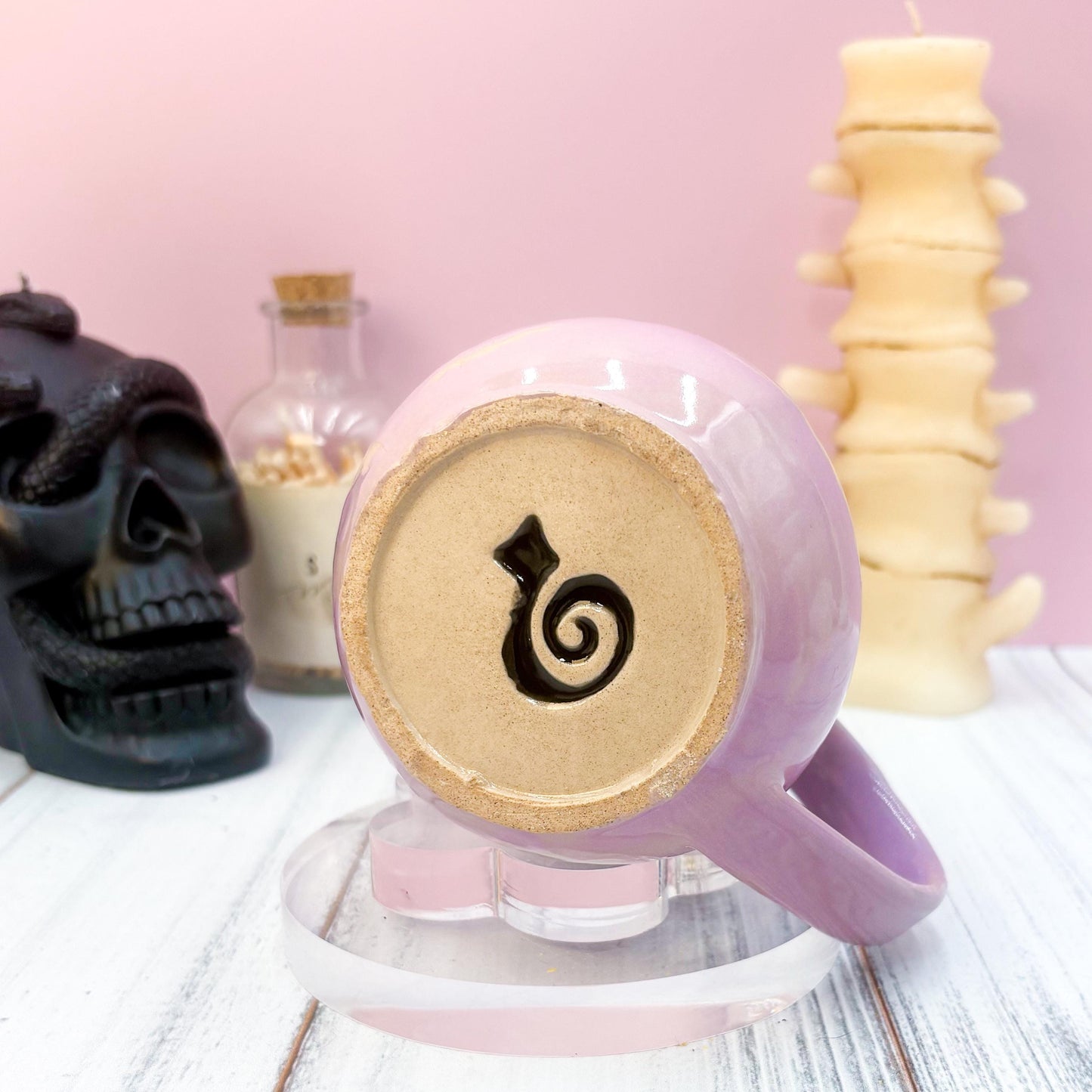 Purple Bat Ceramic Mug, Autumn Gift For Her, Retro Fall Mug, Halloween Gift, Spooky Mug Handmade, Cute Autumn Mugs, Fall Gift Mom