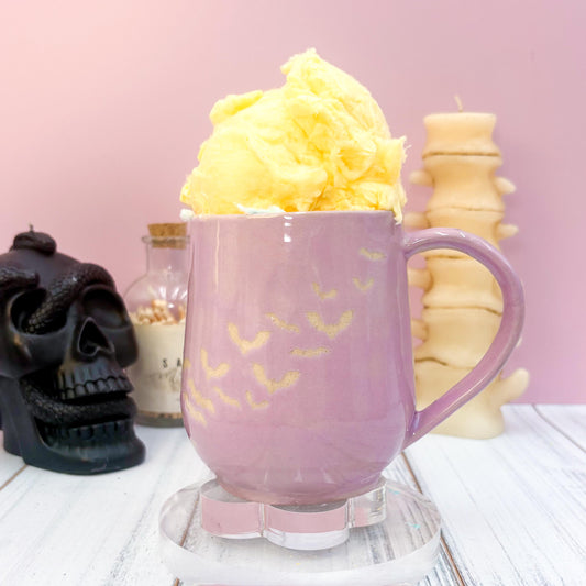 Purple Bat Ceramic Mug, Autumn Gift For Her, Retro Fall Mug, Halloween Gift, Spooky Mug Handmade, Cute Autumn Mugs, Fall Gift Mom