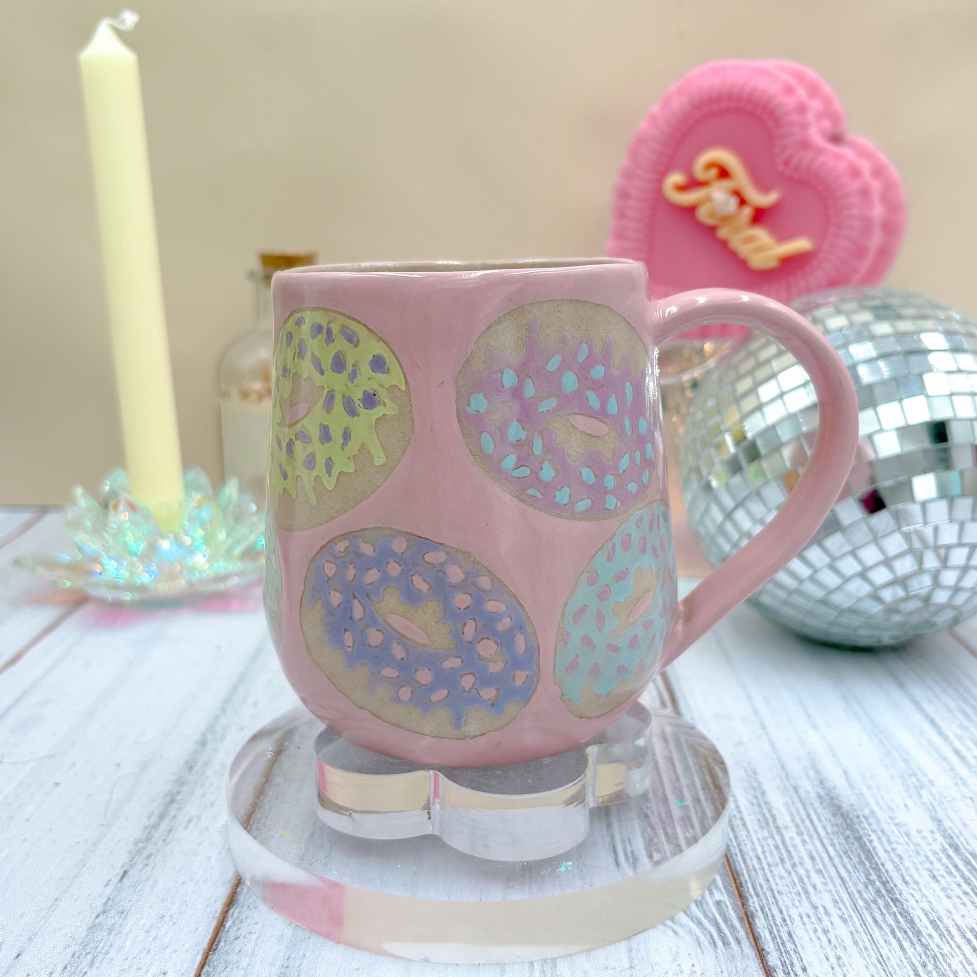 Pink Donut Ceramic Mug