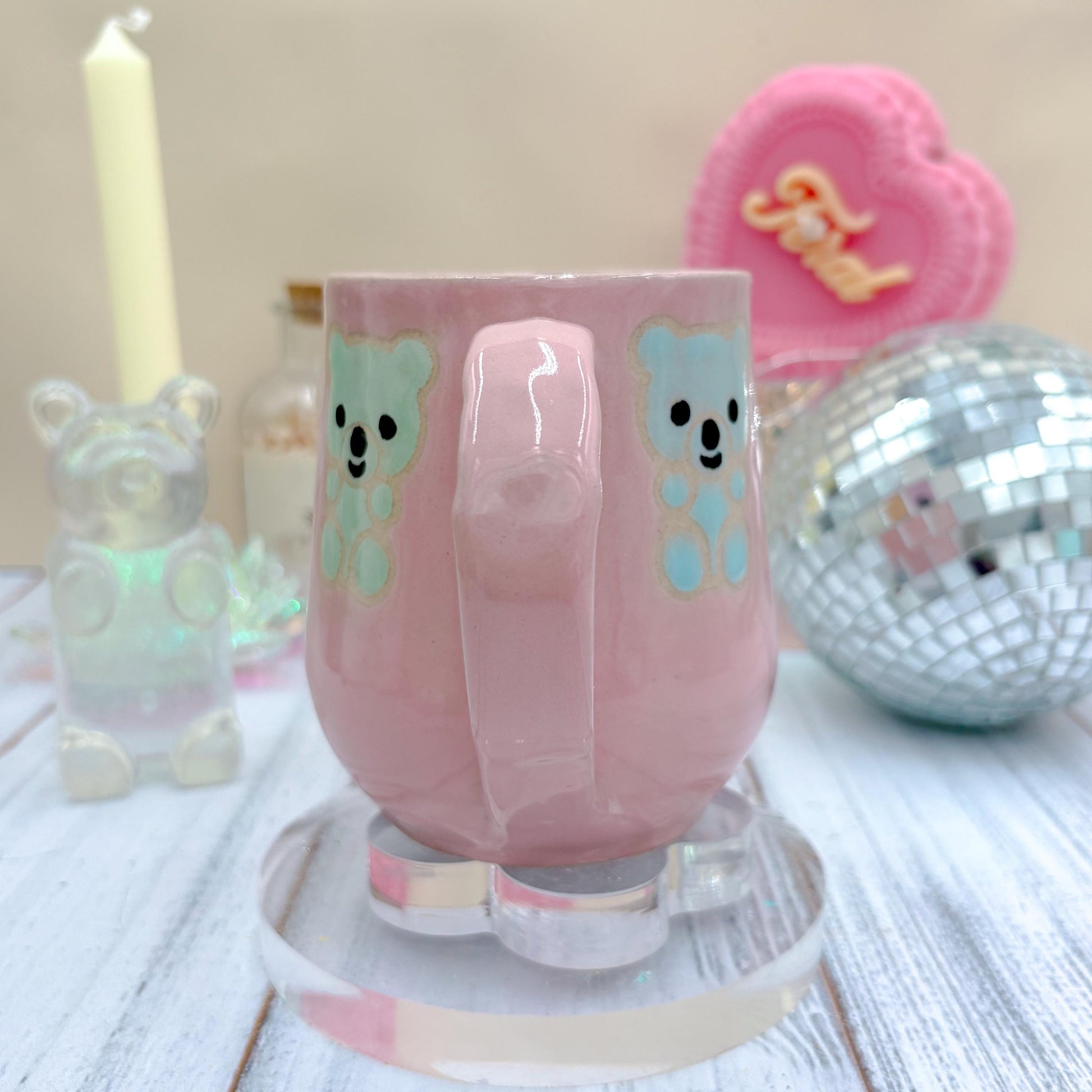 Pink Gummy Bear Ceramic Mug