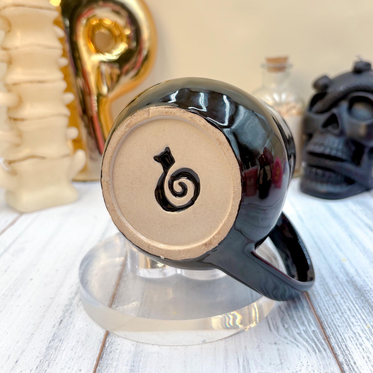 Black Seleton Bunny Spring Ceramic Mug