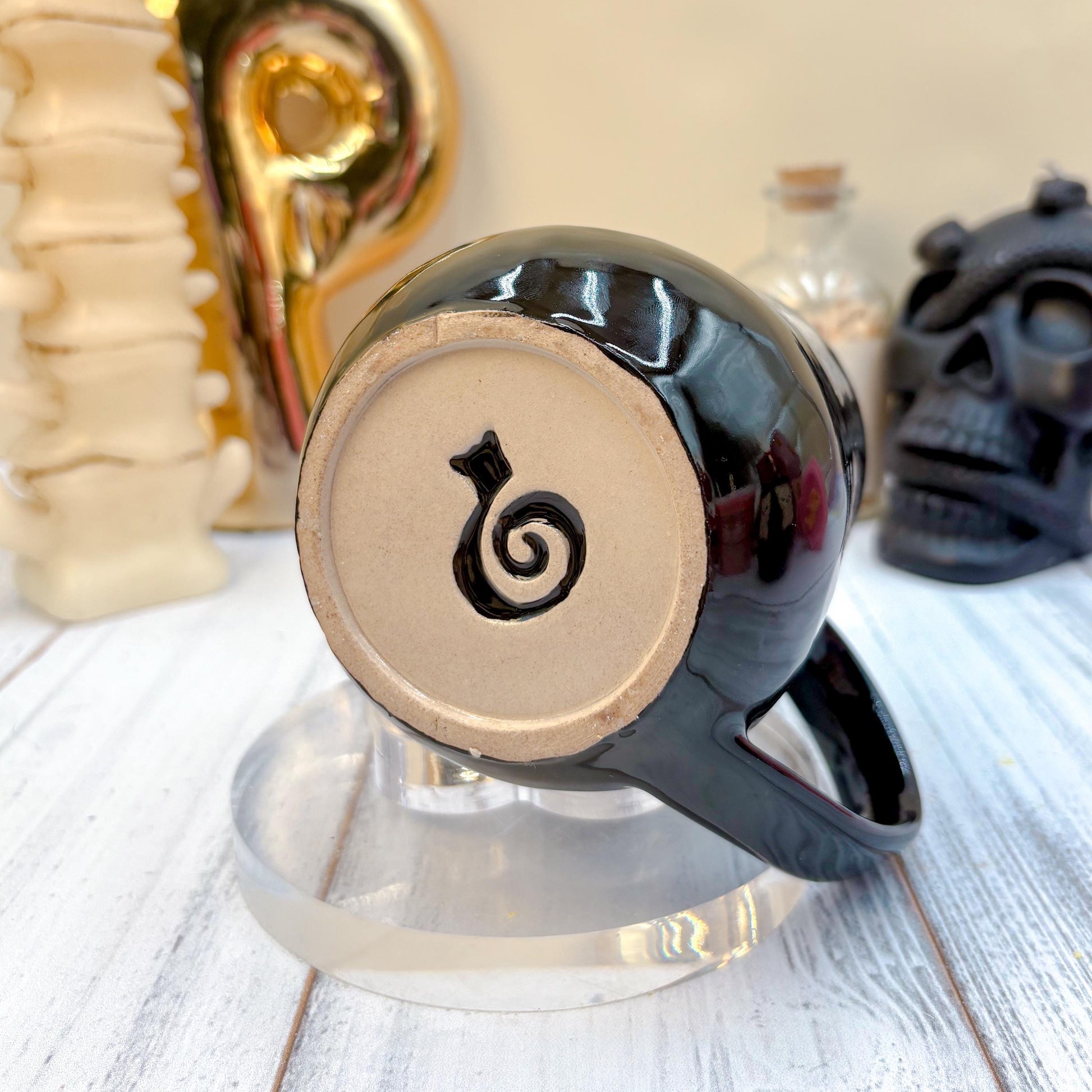 Black Seleton Bunny Spring Ceramic Mug