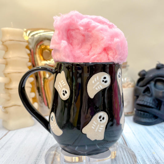 Black Skeleton Ghost Ceramic Mug
