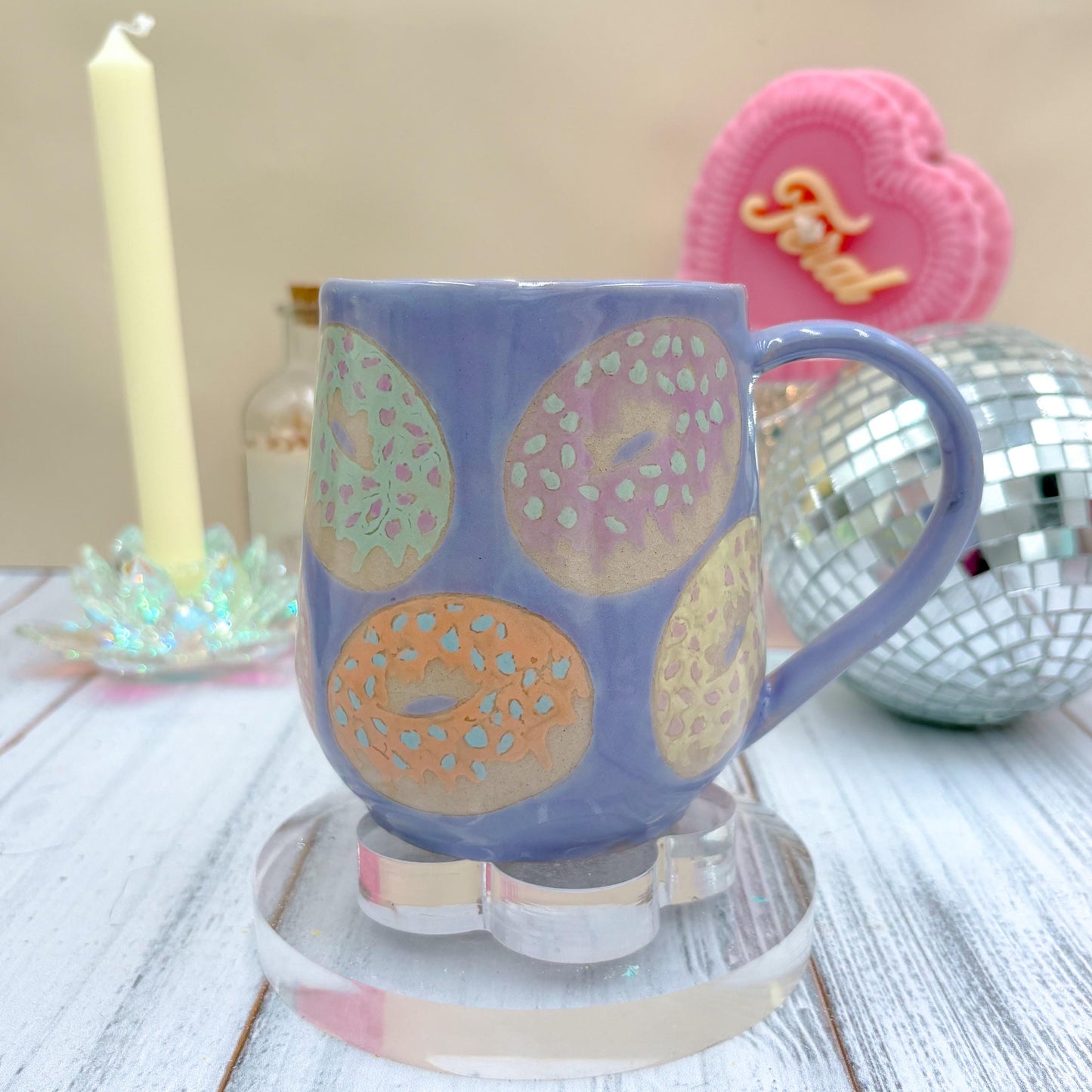 Lavender Donut Ceramic Mug