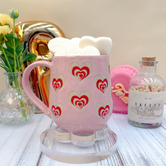 Pink and Red Heart 16 Oz Ceramic Mug