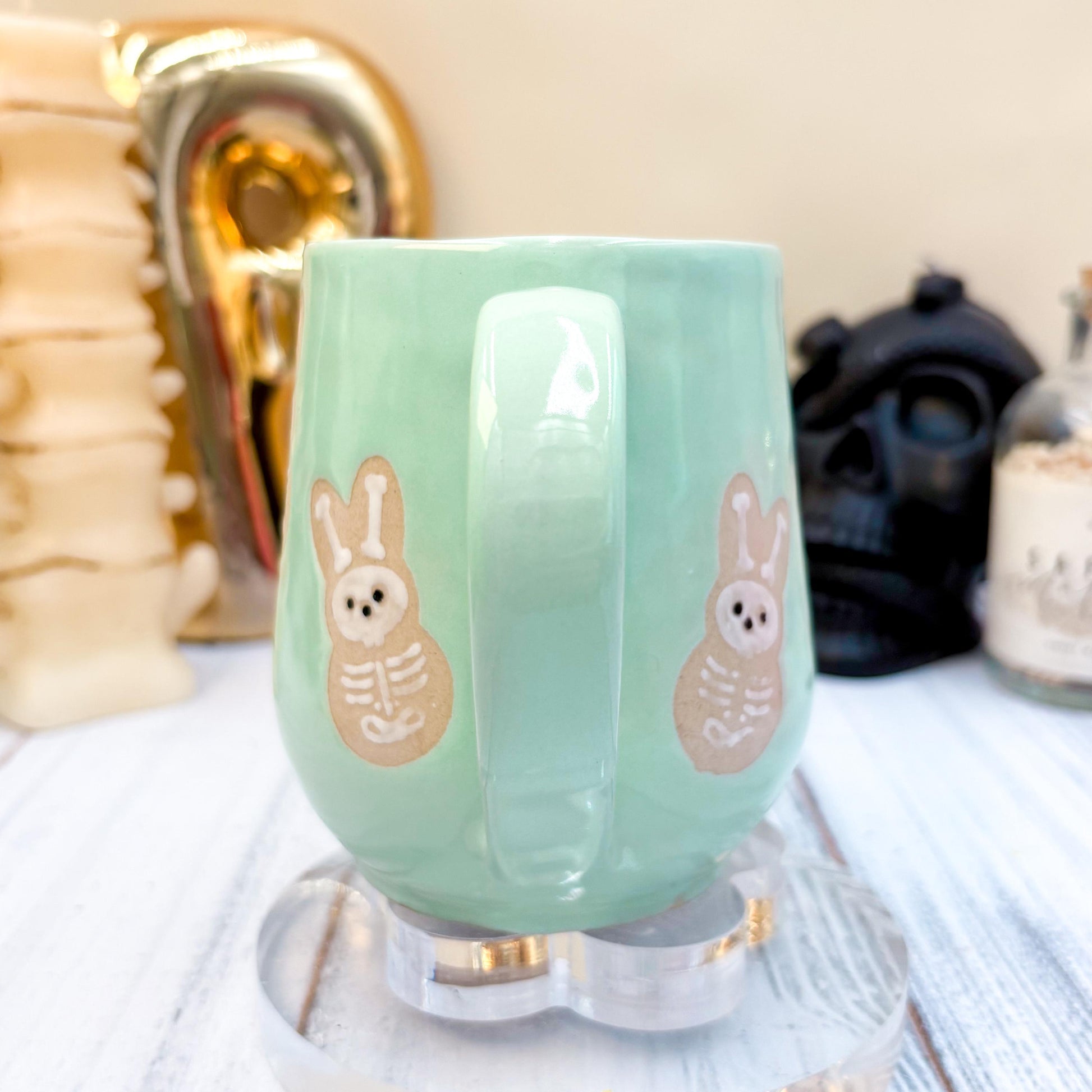 Aqua Seleton Bunny Spring Ceramic Mug