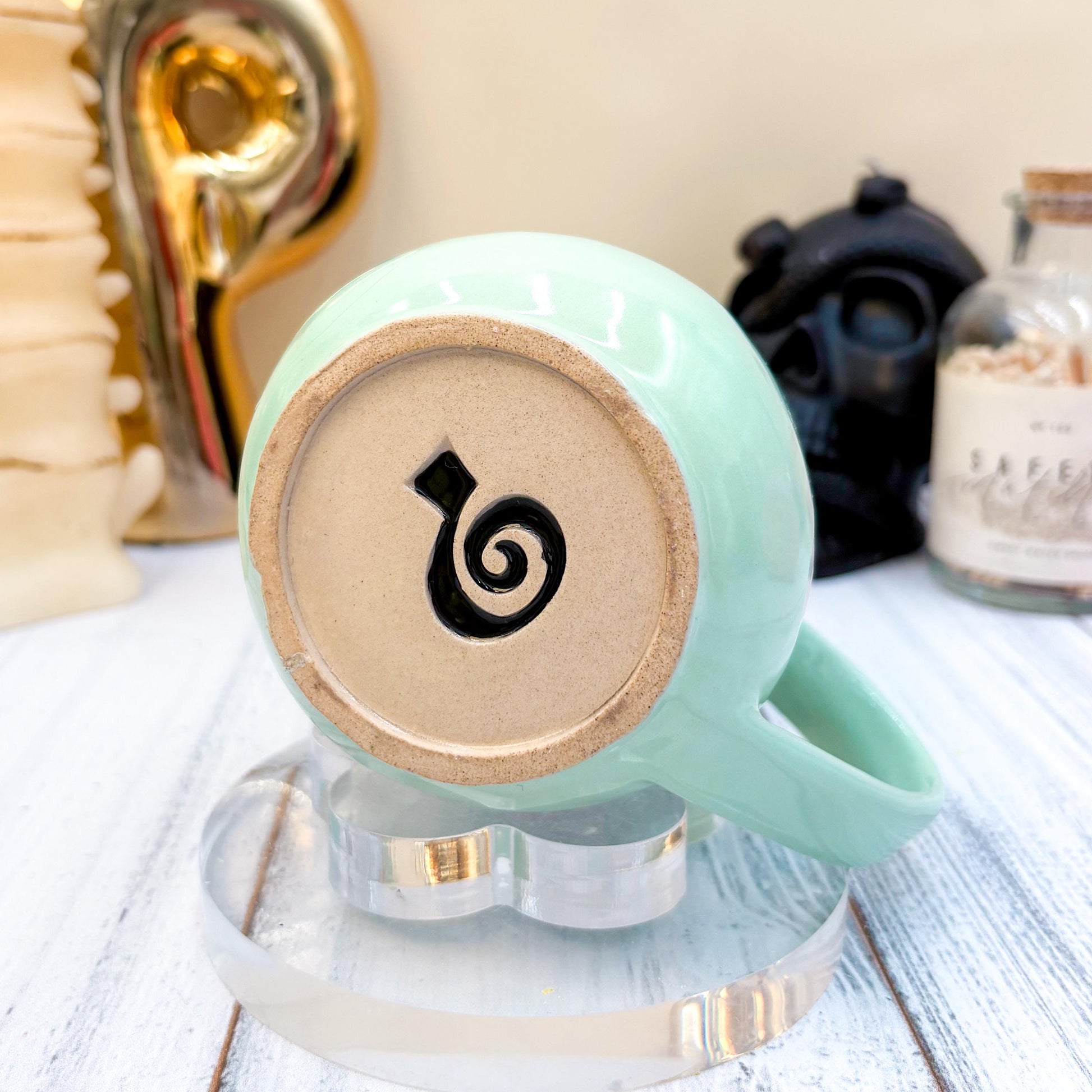 Aqua Seleton Bunny Spring Ceramic Mug