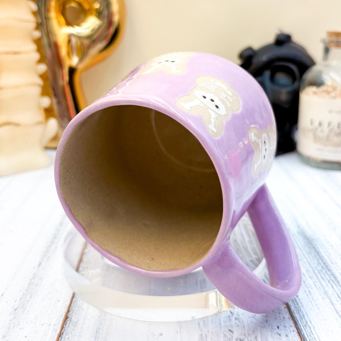 Purple Seleton Bunny Spring Ceramic Mug