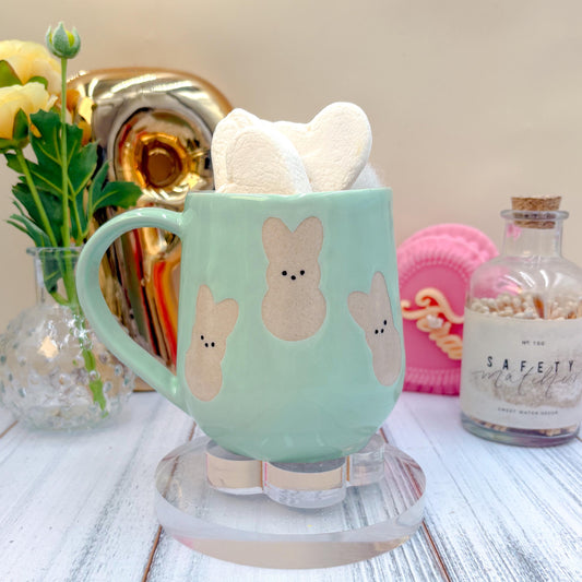 Aqua Bunny Spring Ceramic Mug