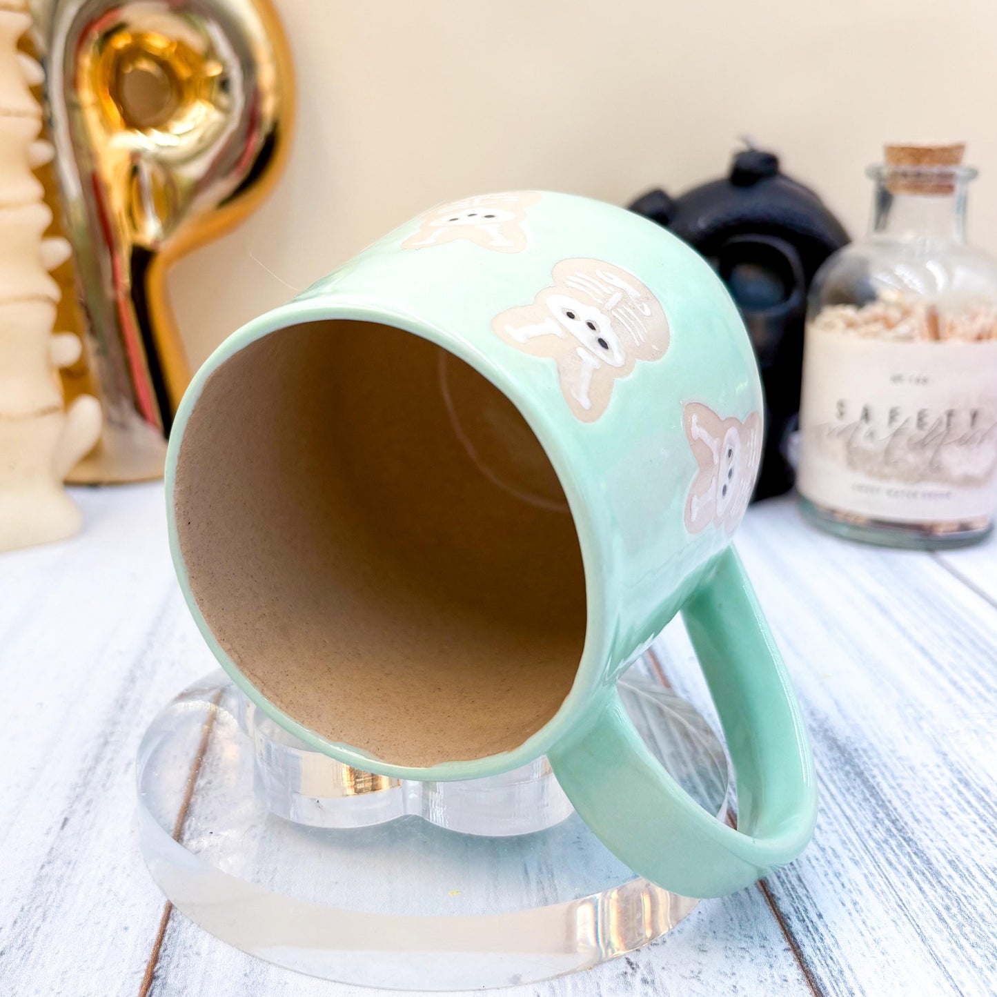 Aqua Seleton Bunny Spring Ceramic Mug