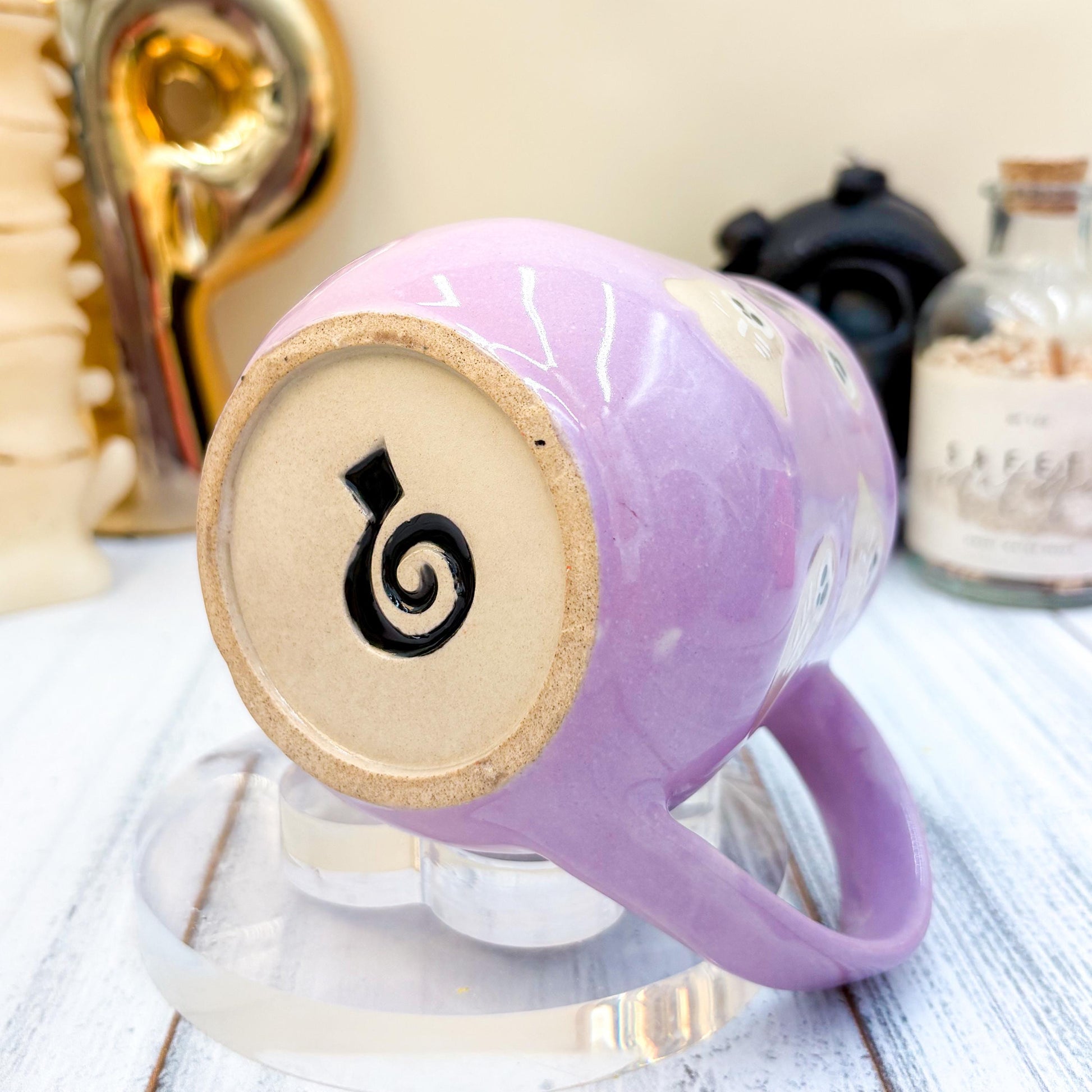 Purple Skeleton Ghost Ceramic Mug