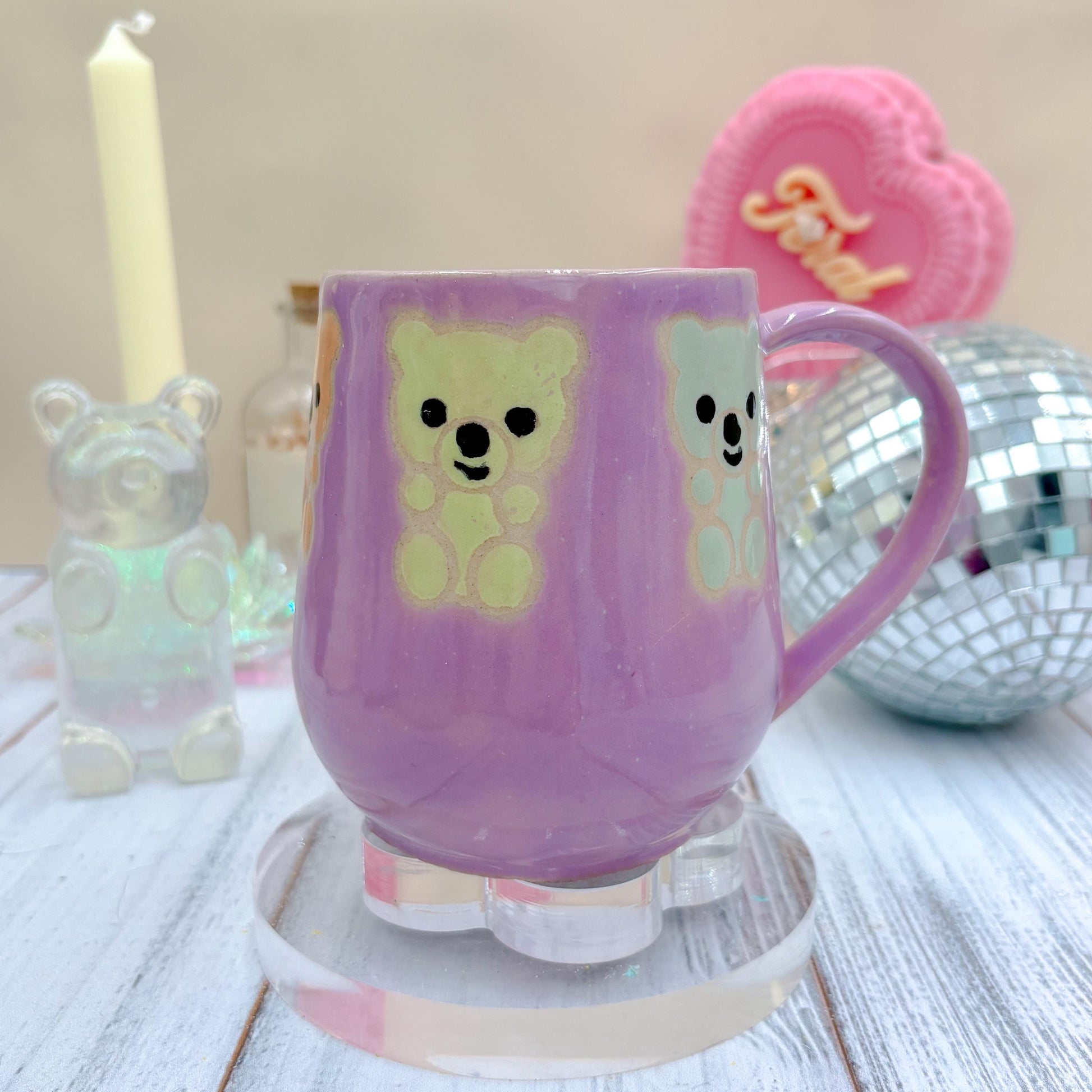 Purple Gummy Bear Ceramic Mug