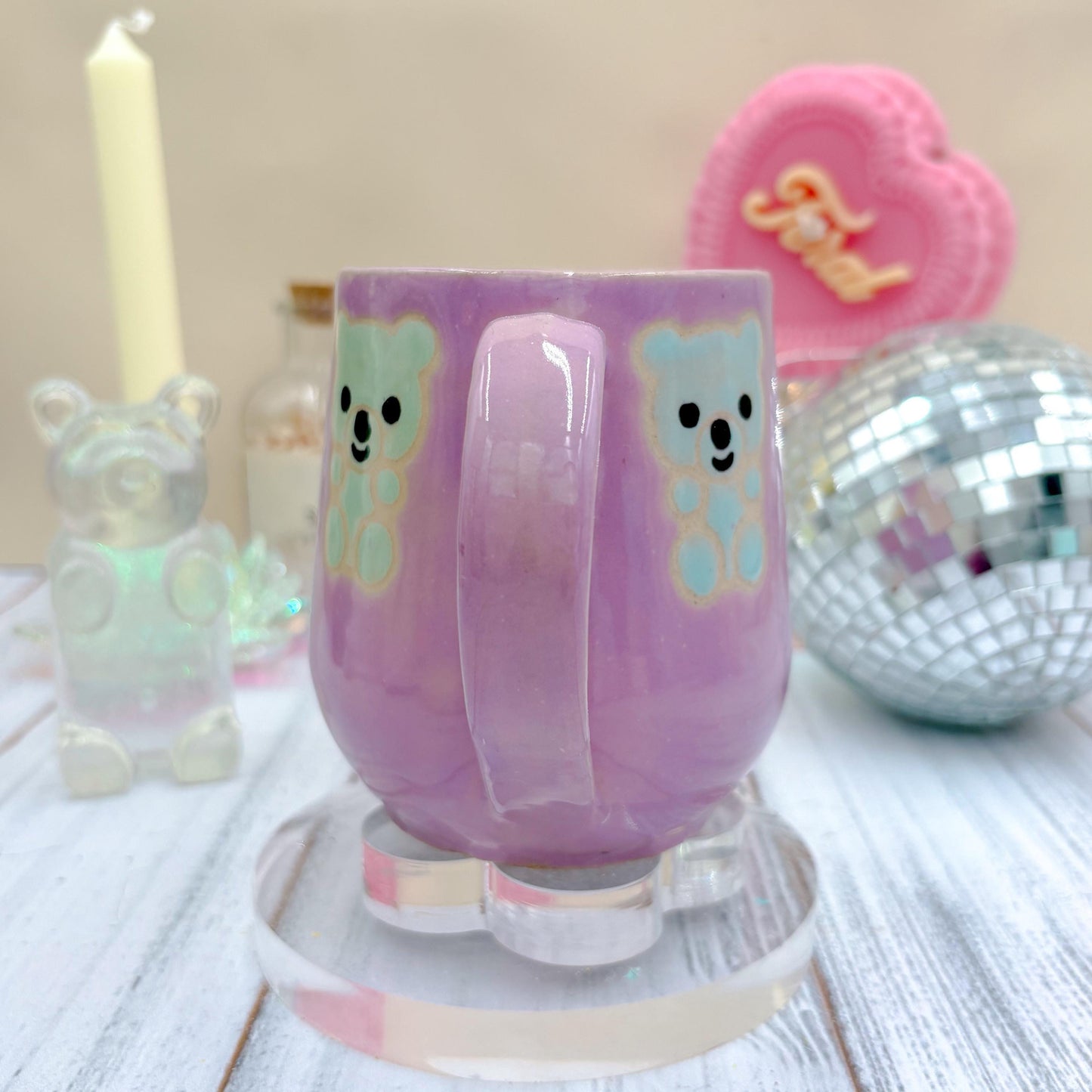 Purple Gummy Bear Ceramic Mug
