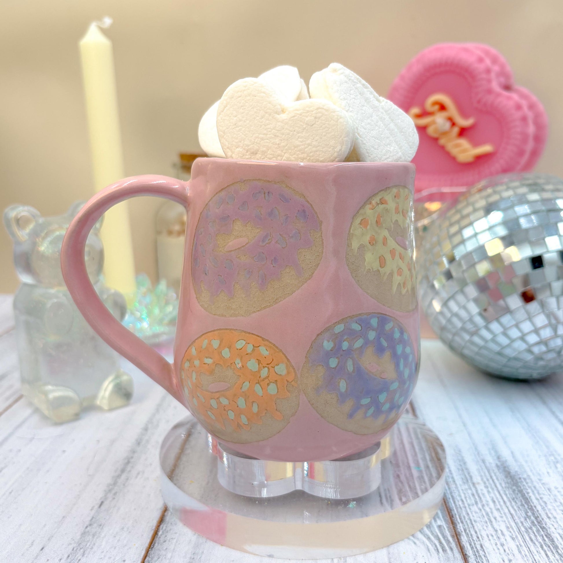 Pink Donut Ceramic Mug
