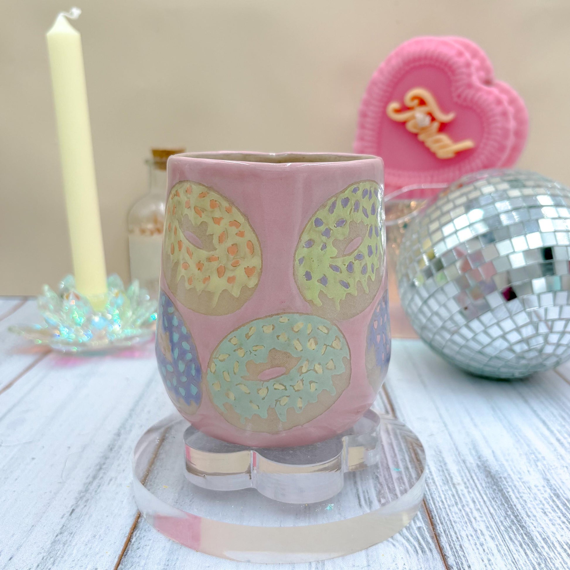 Pink Donut Ceramic Mug