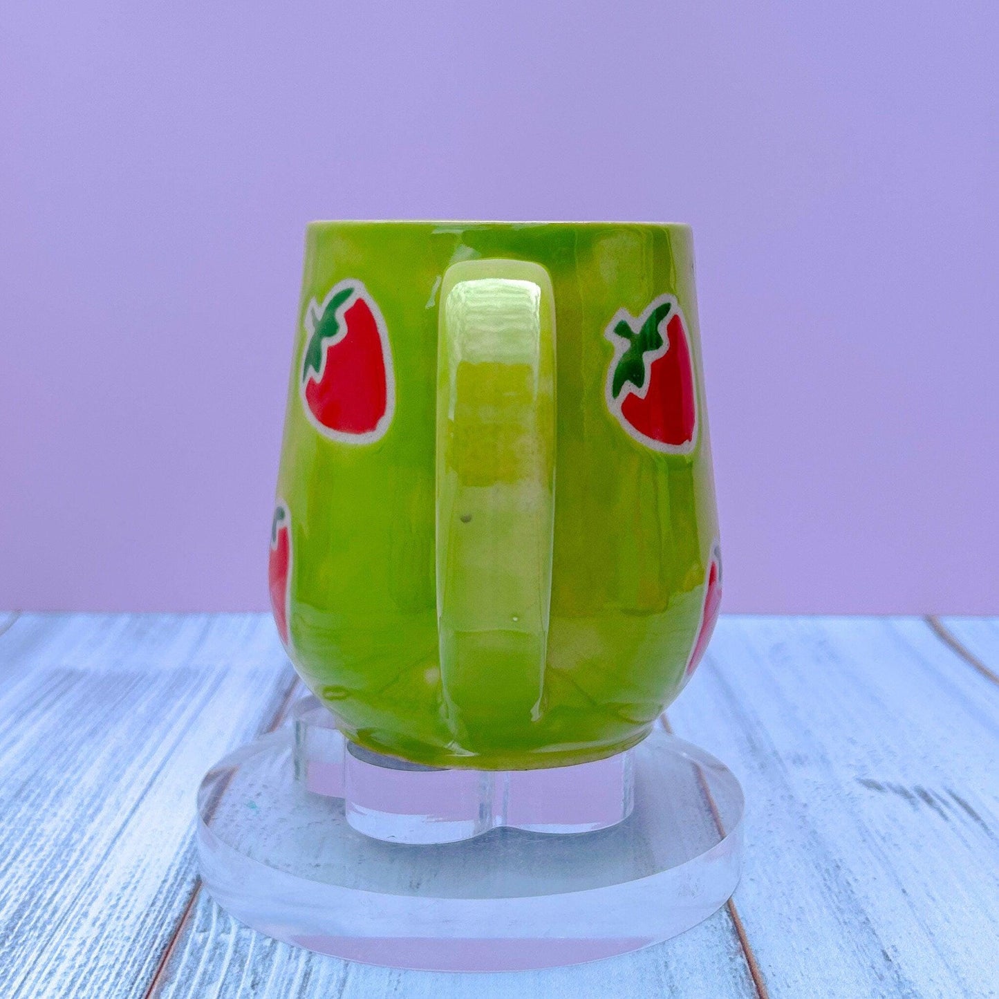 Green Strawberry Ceramic Mug