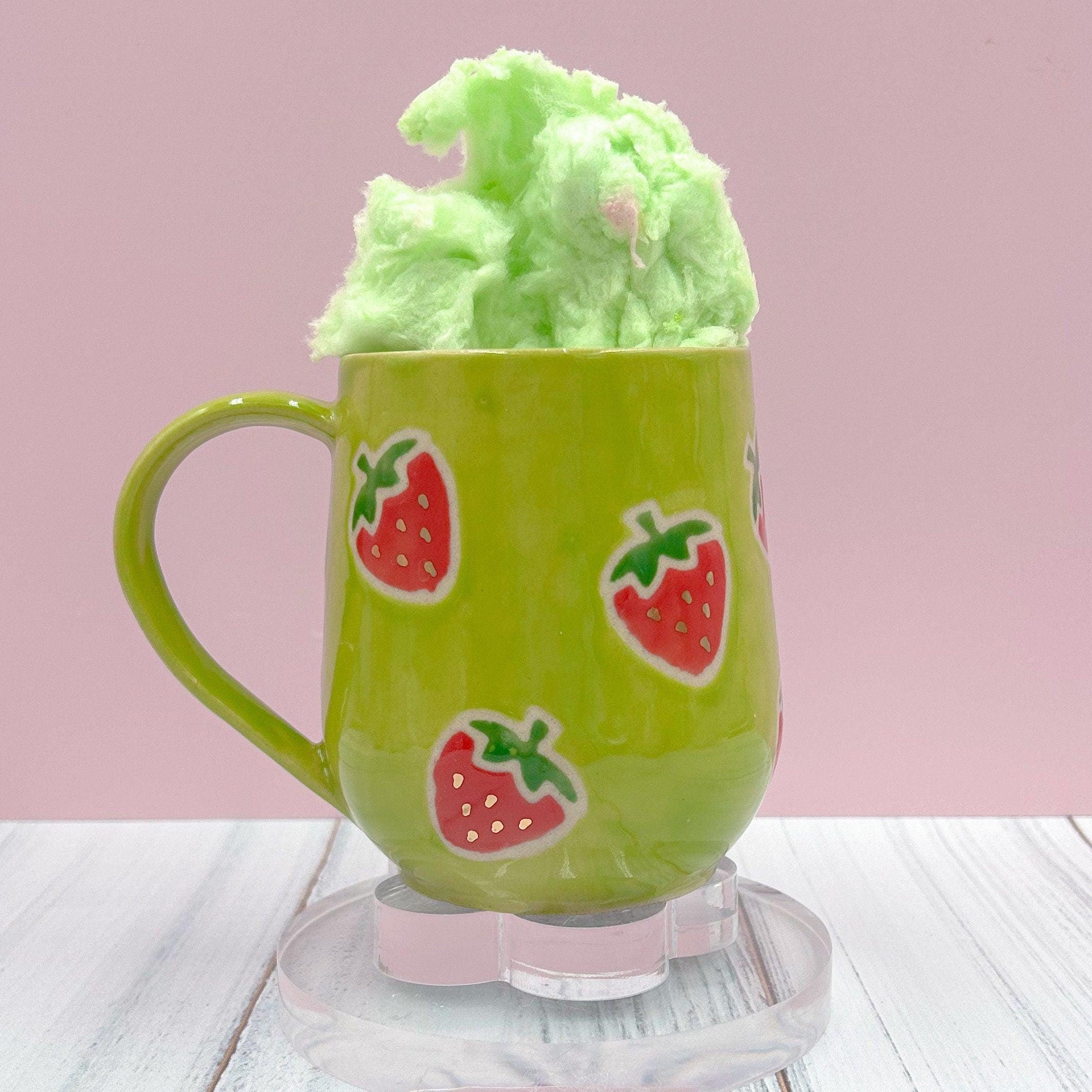 Green Gold Strawberry Ceramic Mug