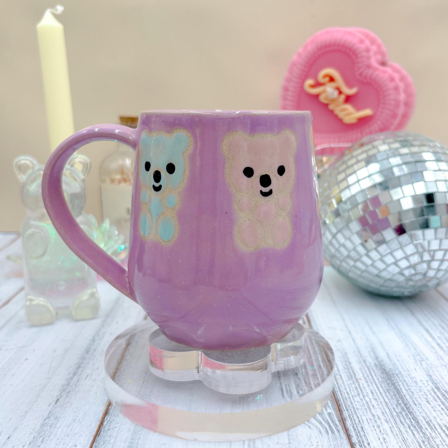 Purple Gummy Bear Ceramic Mug