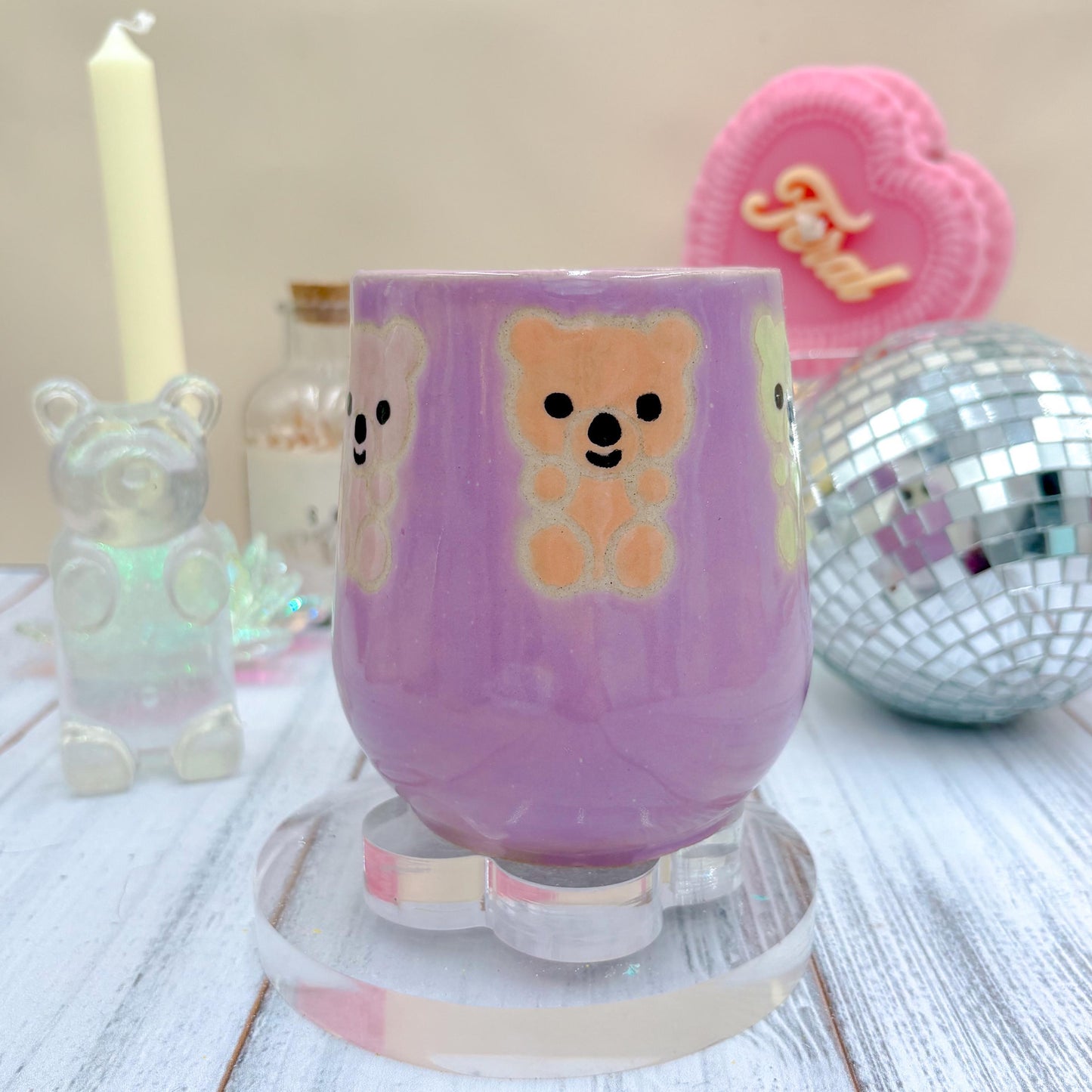 Purple Gummy Bear Ceramic Mug