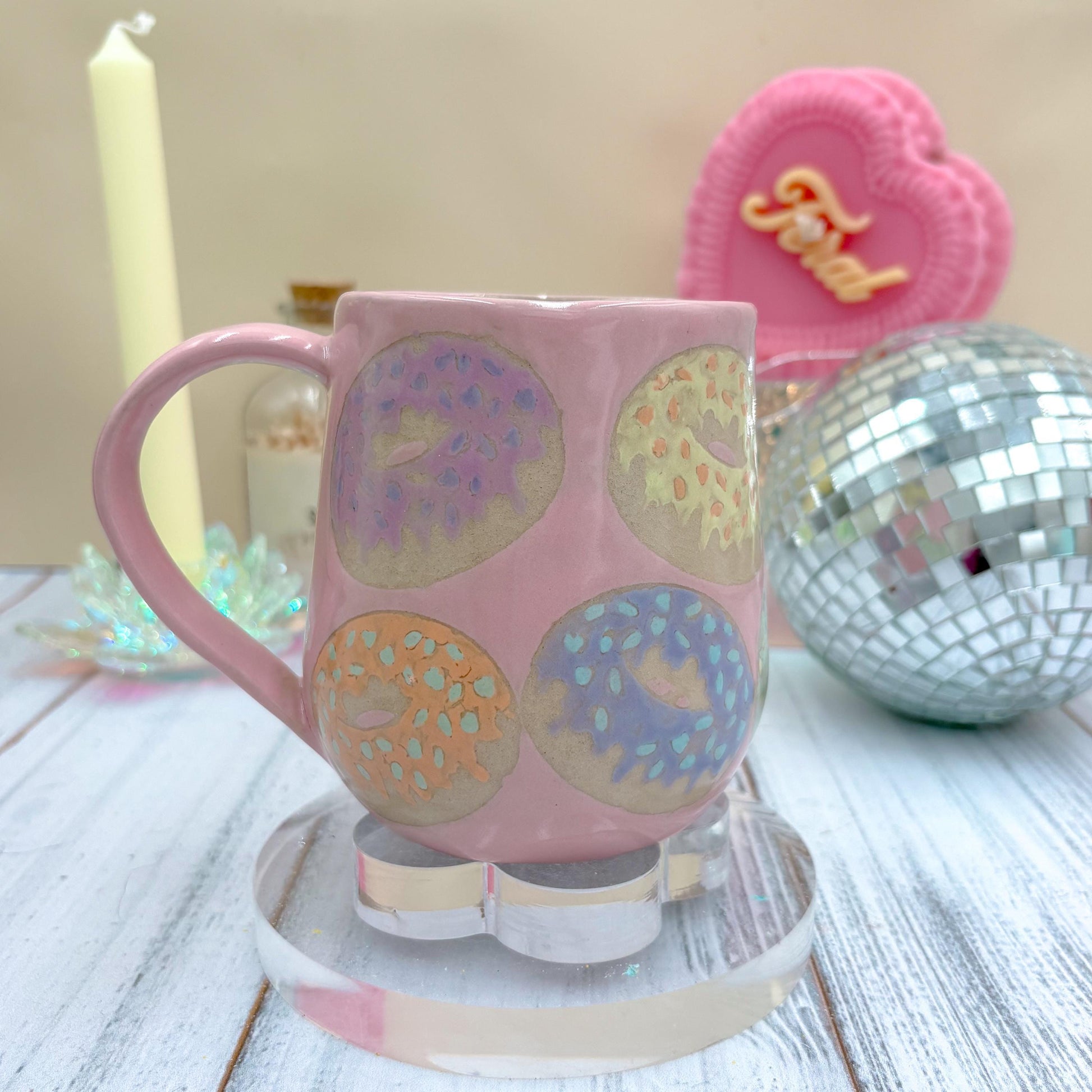 Pink Donut Ceramic Mug