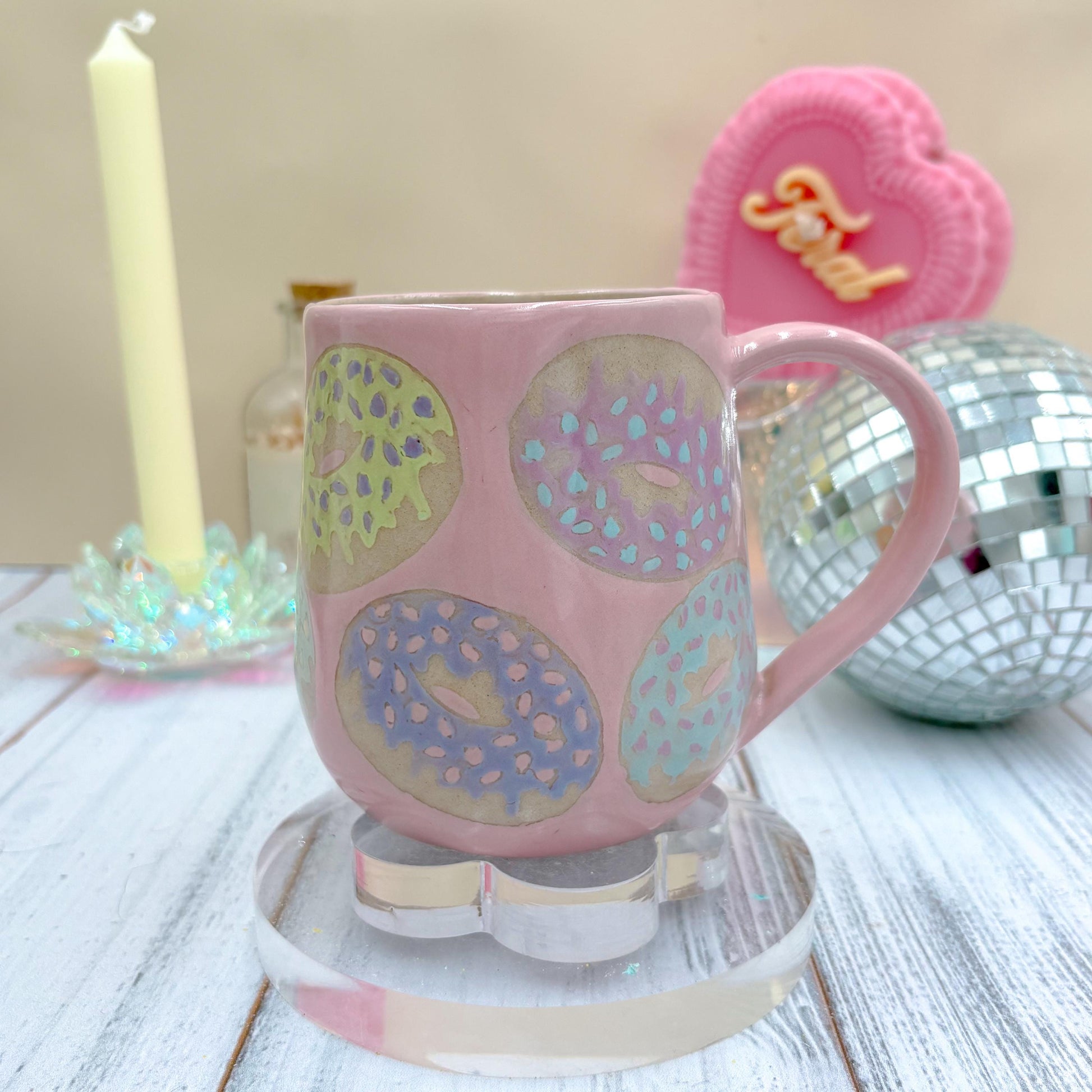 Pink Donut Ceramic Mug