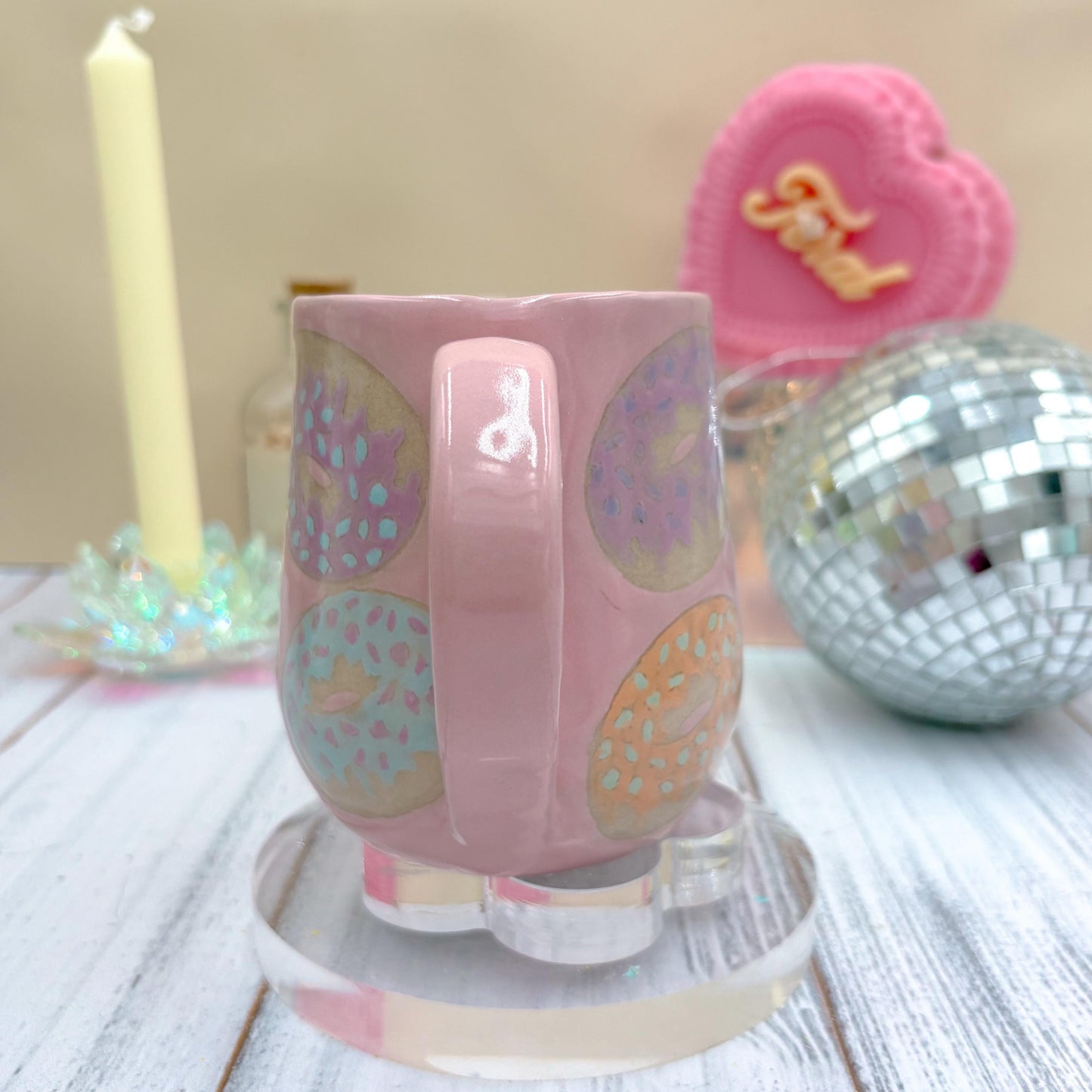 Pink Donut Ceramic Mug