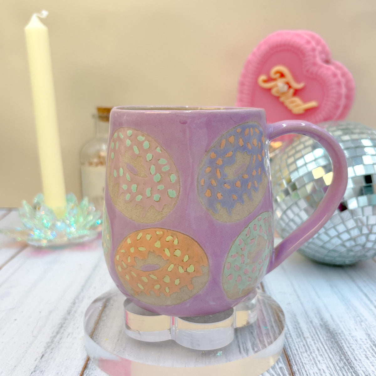 Purple Donut Ceramic Mug