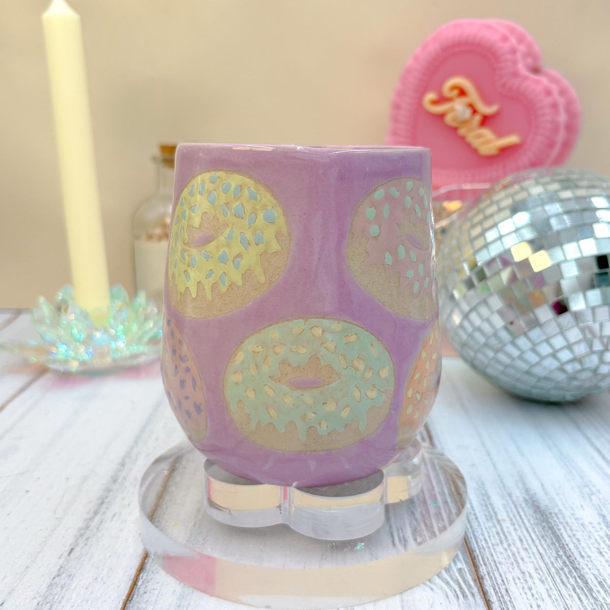 Purple Donut Ceramic Mug