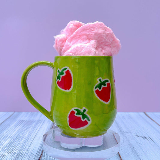 Green Strawberry Ceramic Mug