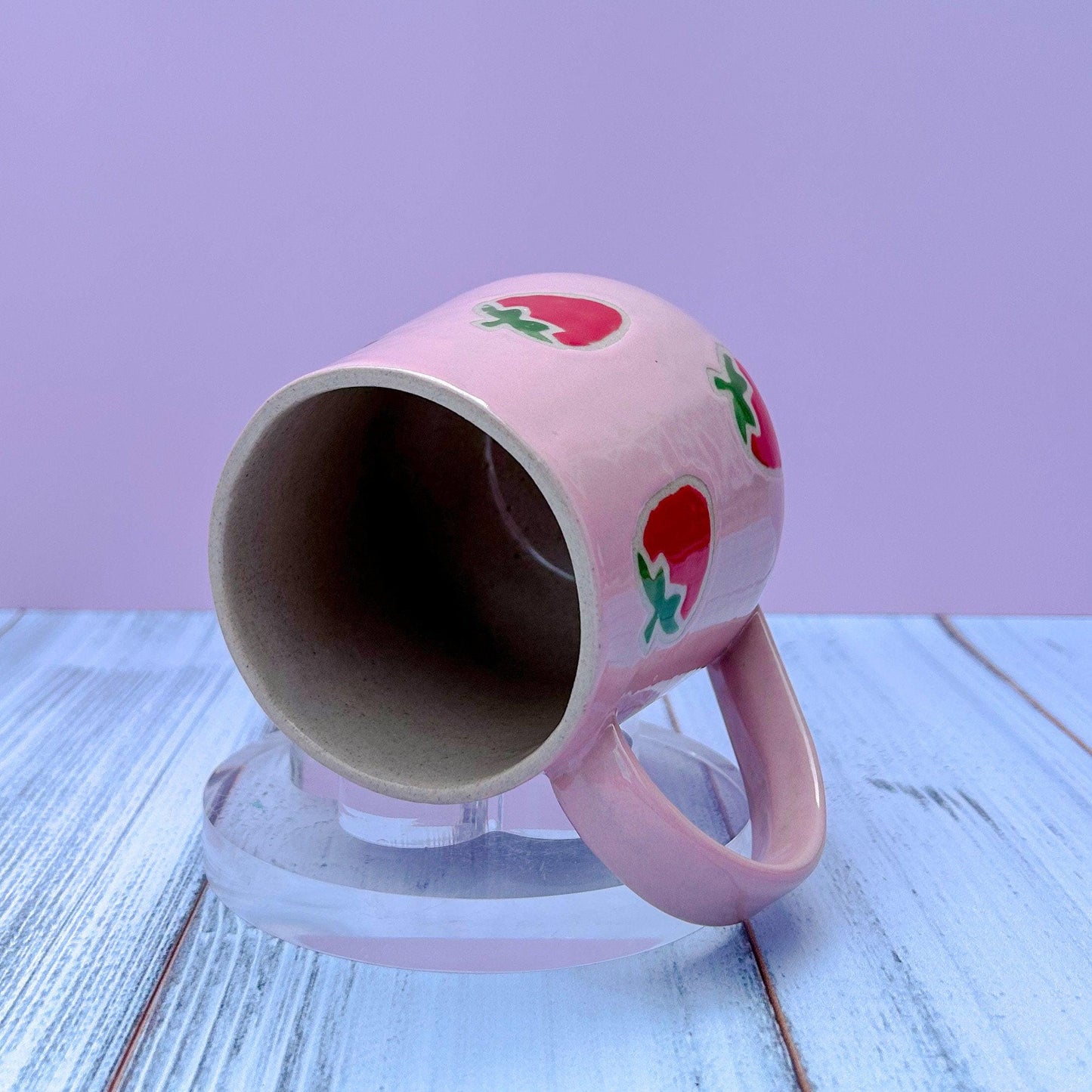 Pink Strawberry Ceramic Mug