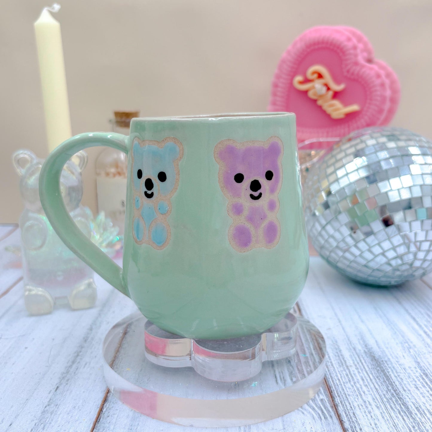 Aqua Gummy Bear Ceramic Mug