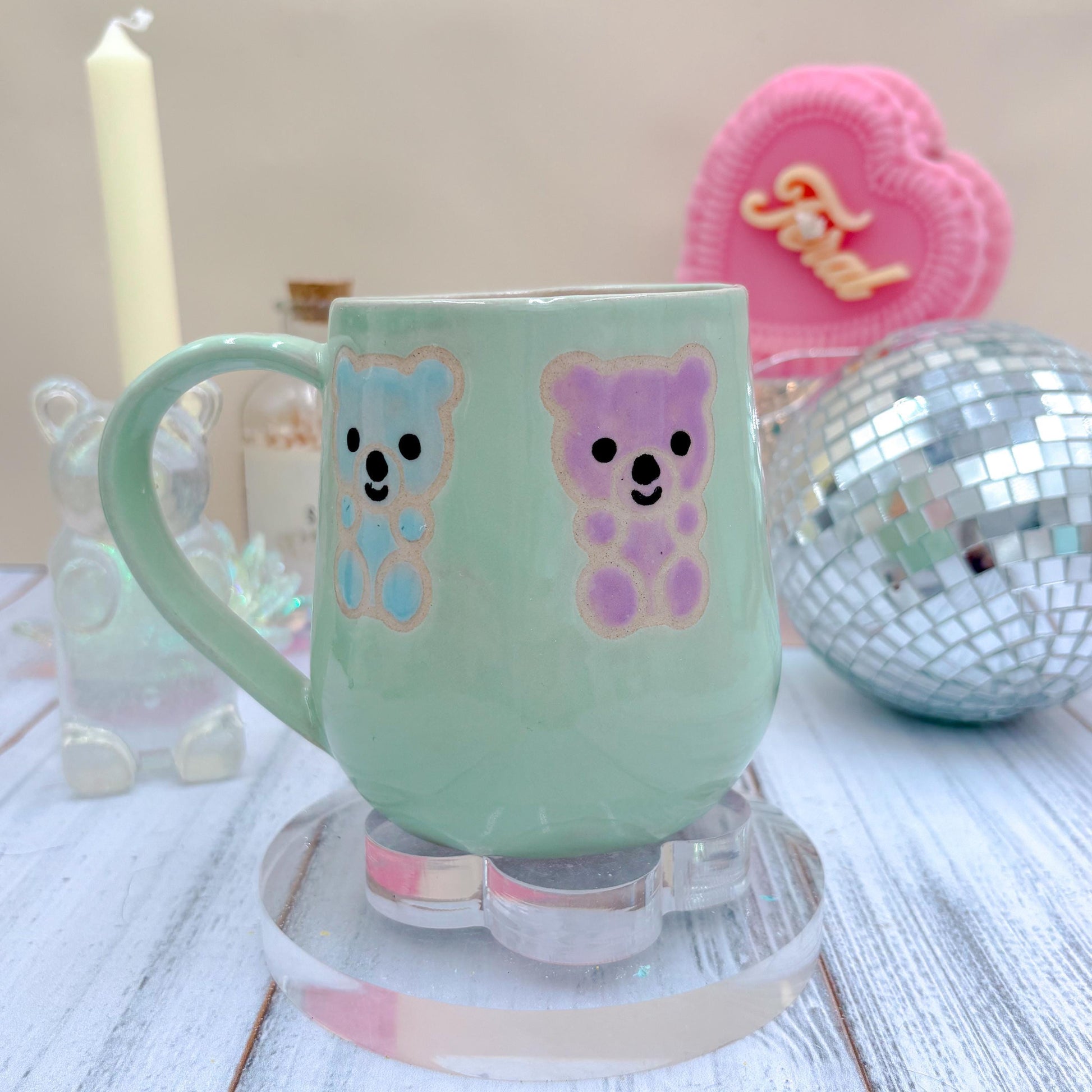 Aqua Gummy Bear Ceramic Mug