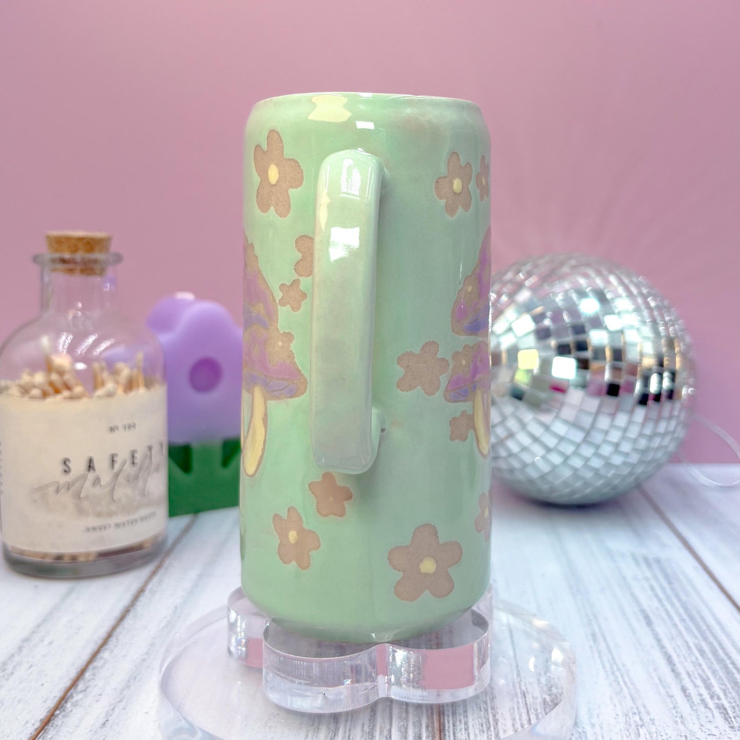 Aqua Mushroom Ceramic Mug