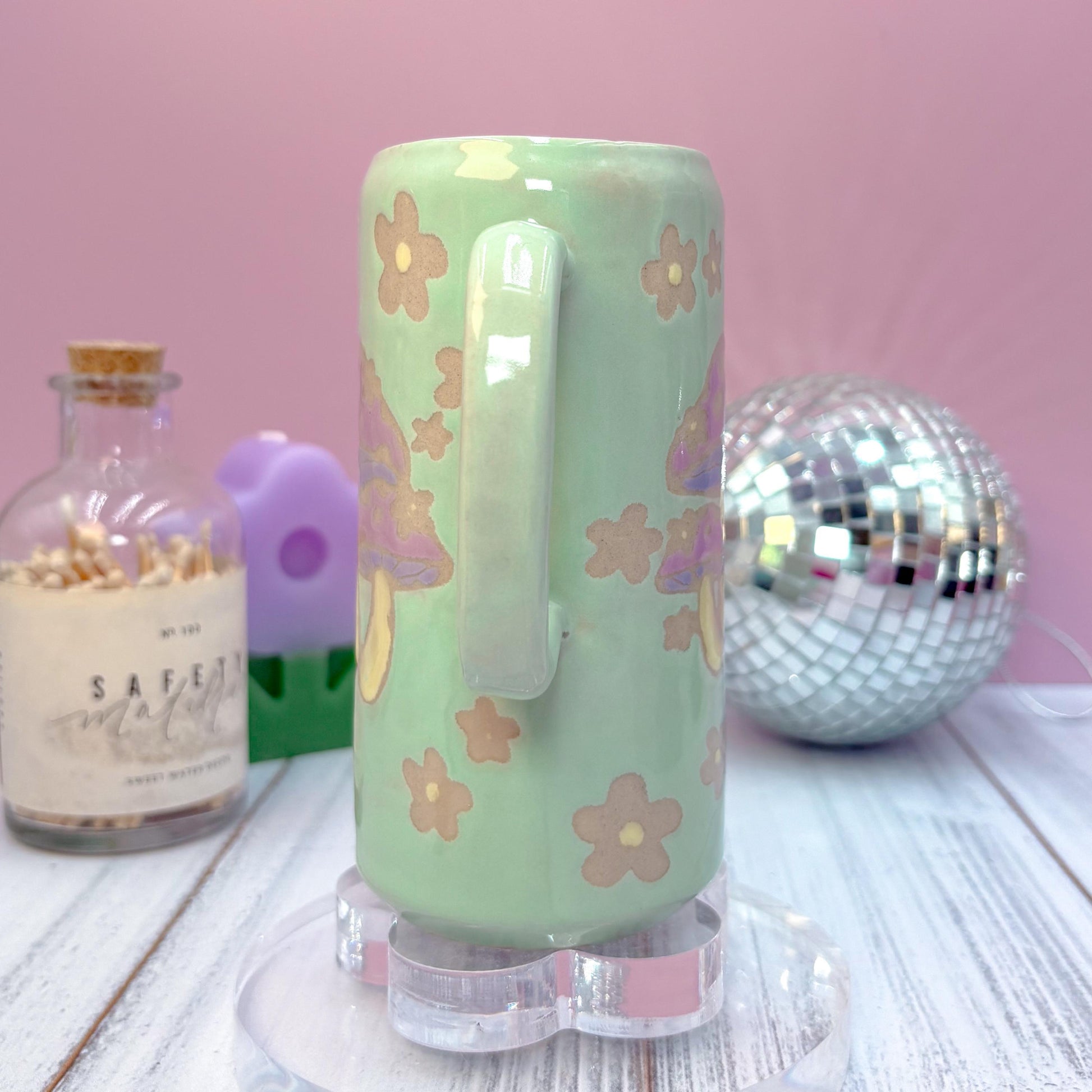 Aqua Mushroom Ceramic Mug