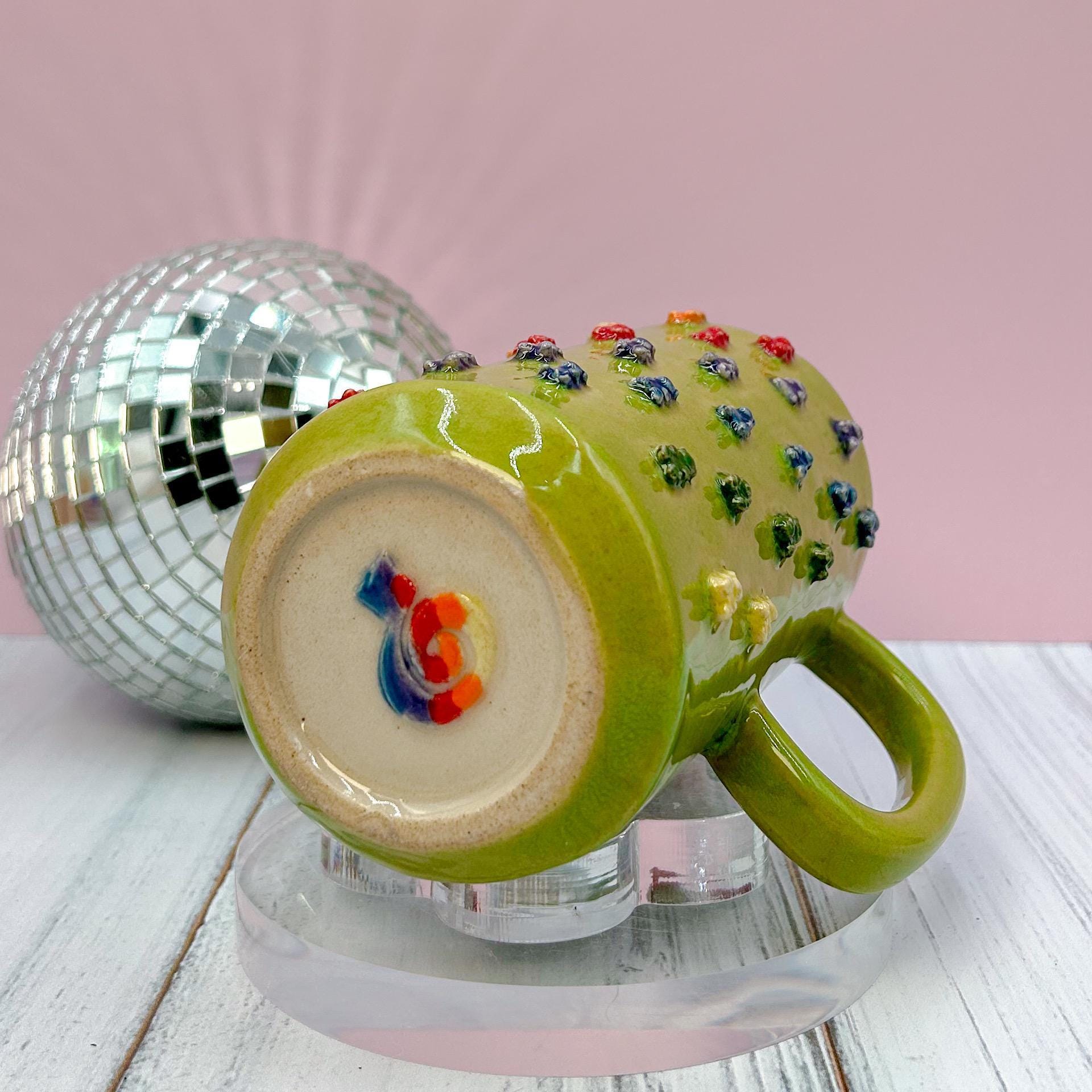 Lime Green Gummy Bear Tumbler Ceramic Mug, Ceramic Coffee Mug Handmade, Gummy Bear Lovers, Gummy Bear Mug For Mom, Gummy Bear cup, Gift mom