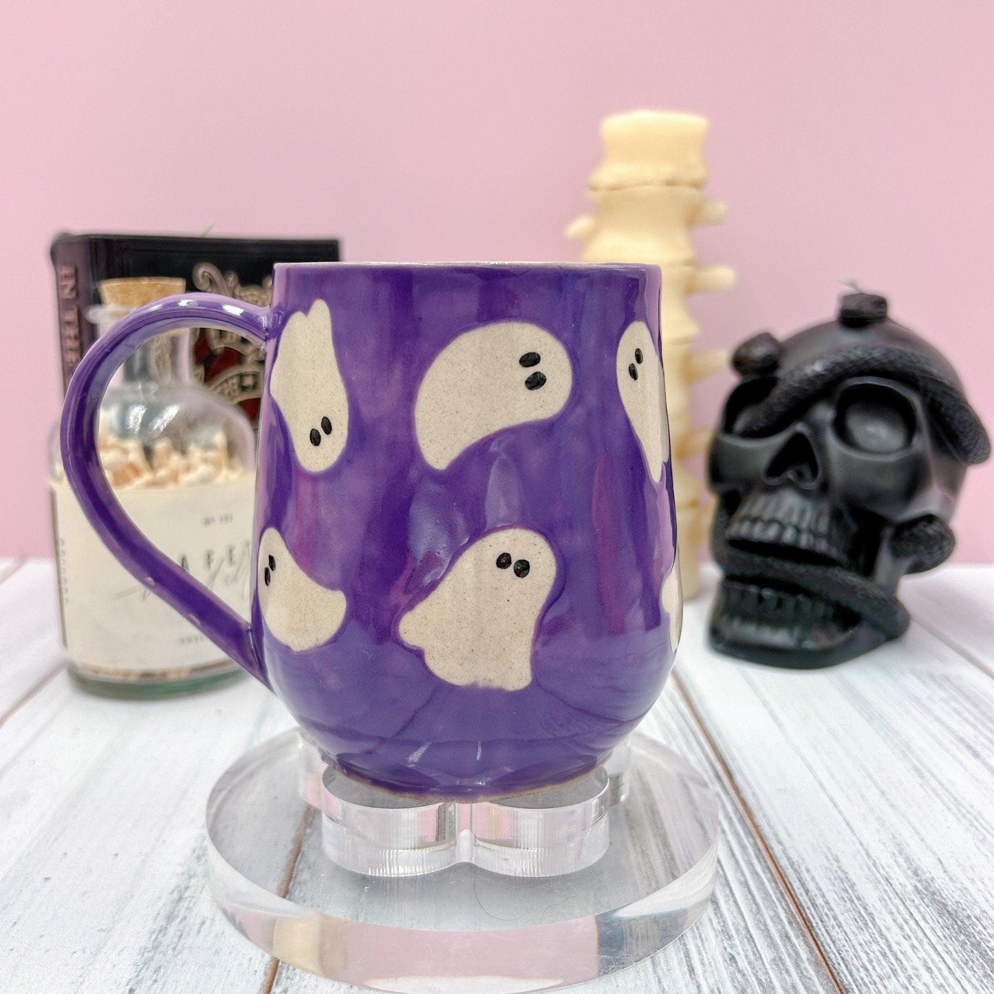 Dark Purple Ghost Ceramic Mug