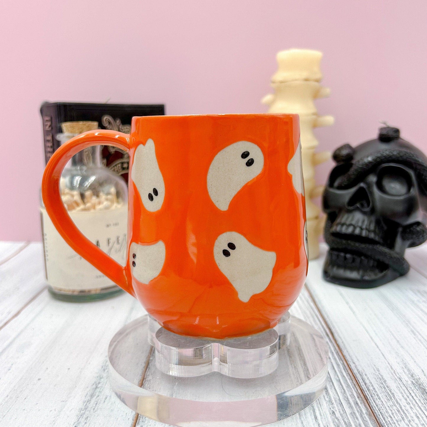 Orange Ghost Ceramic Mug