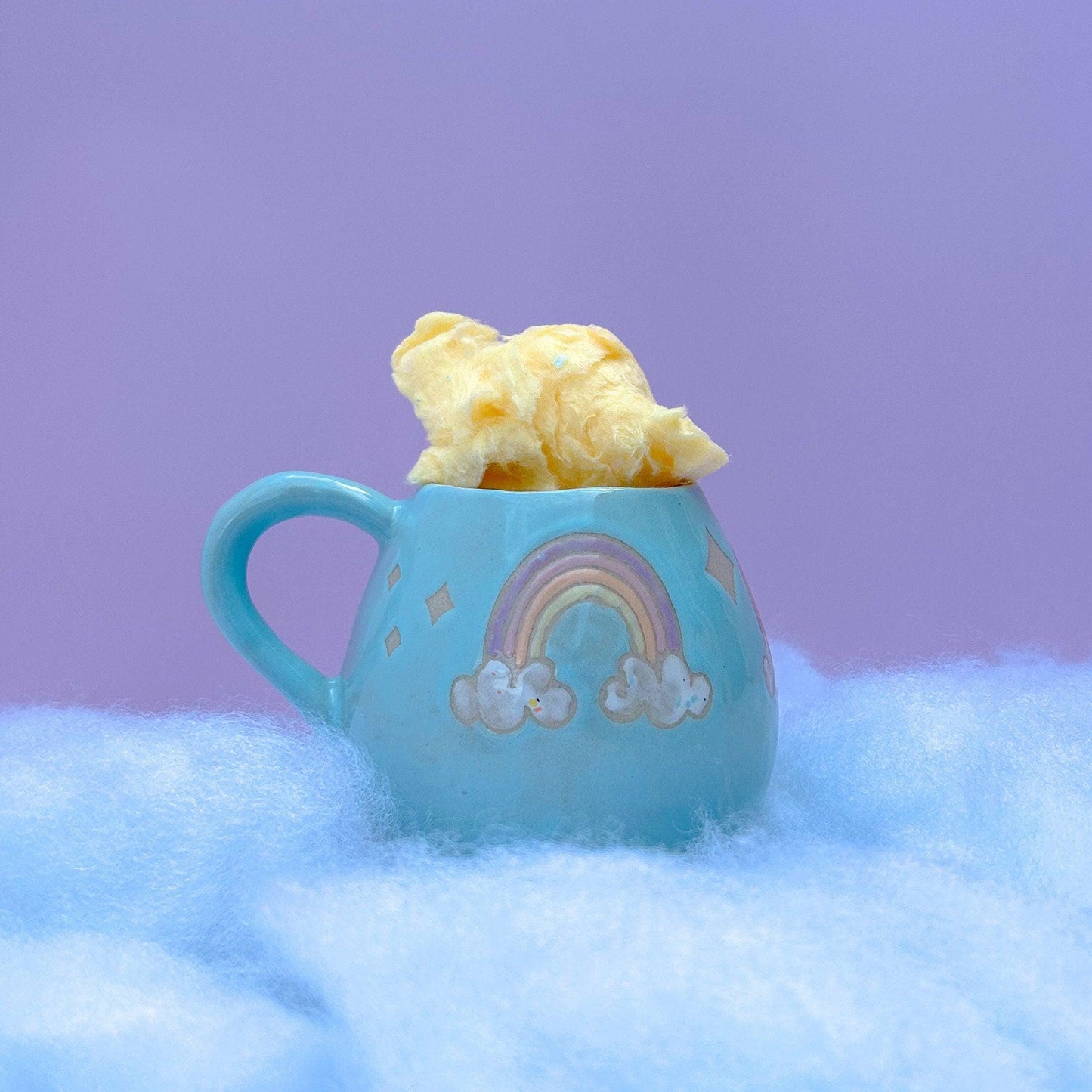 Light Blue Rainbow 12 oz Ceramic Mug