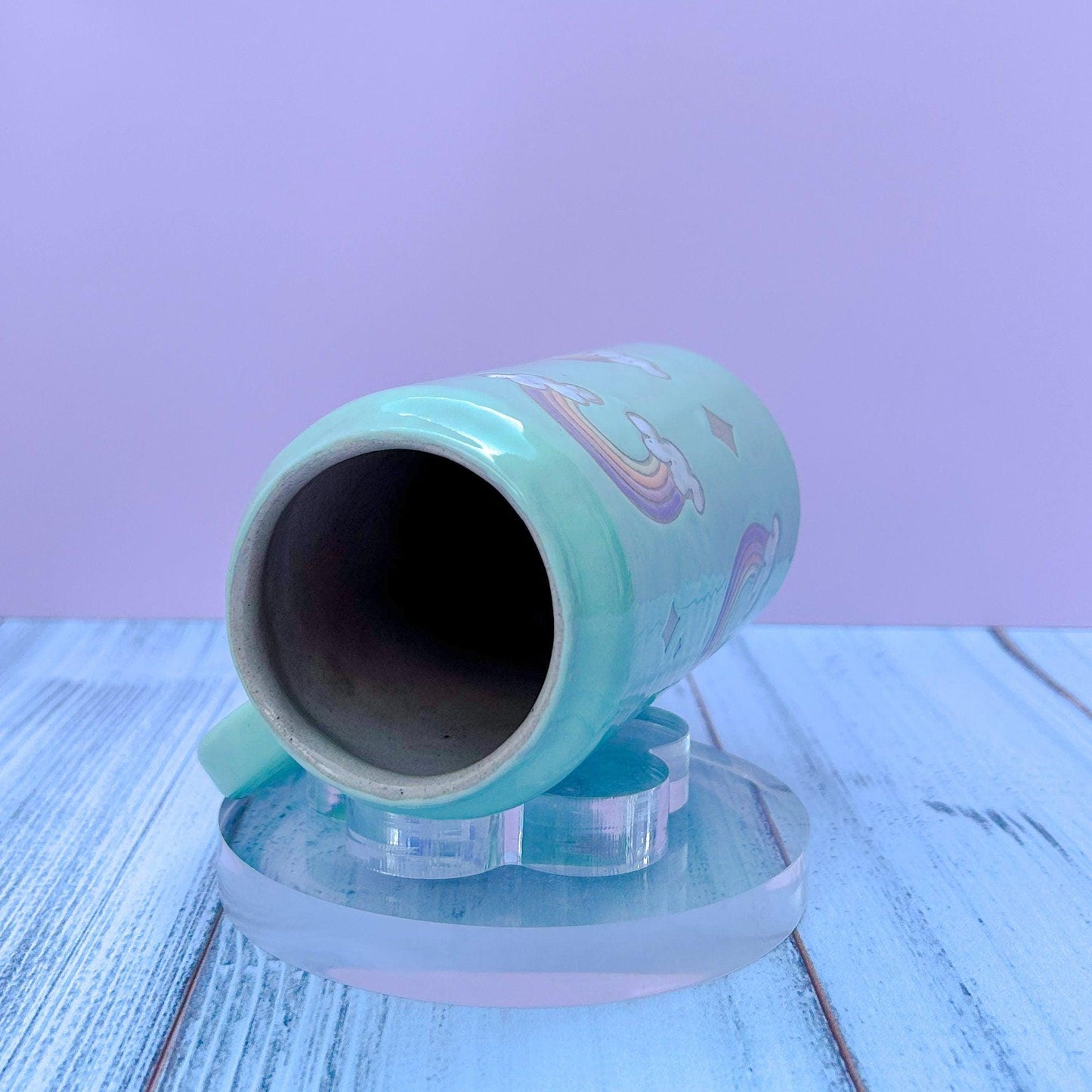 Aqua Rainbow Tumbler Ceramic Mug