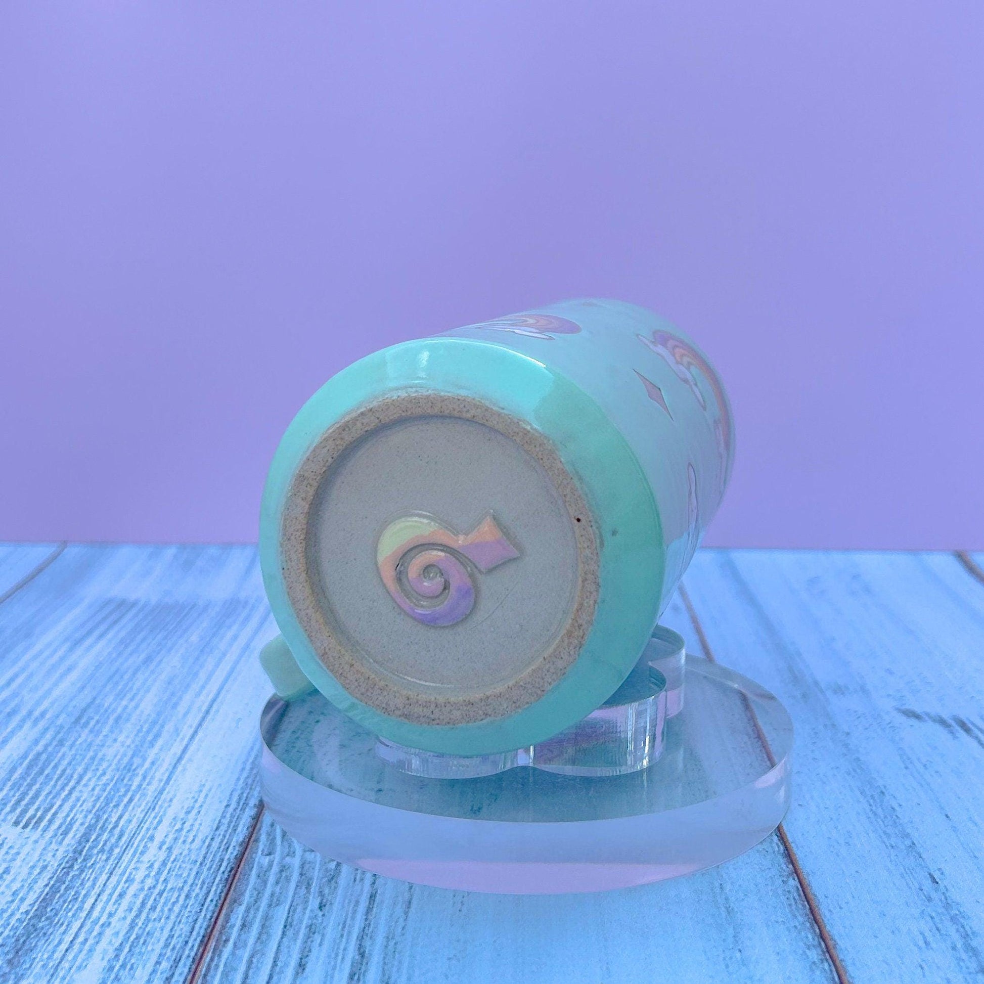 Aqua Rainbow Tumbler Ceramic Mug