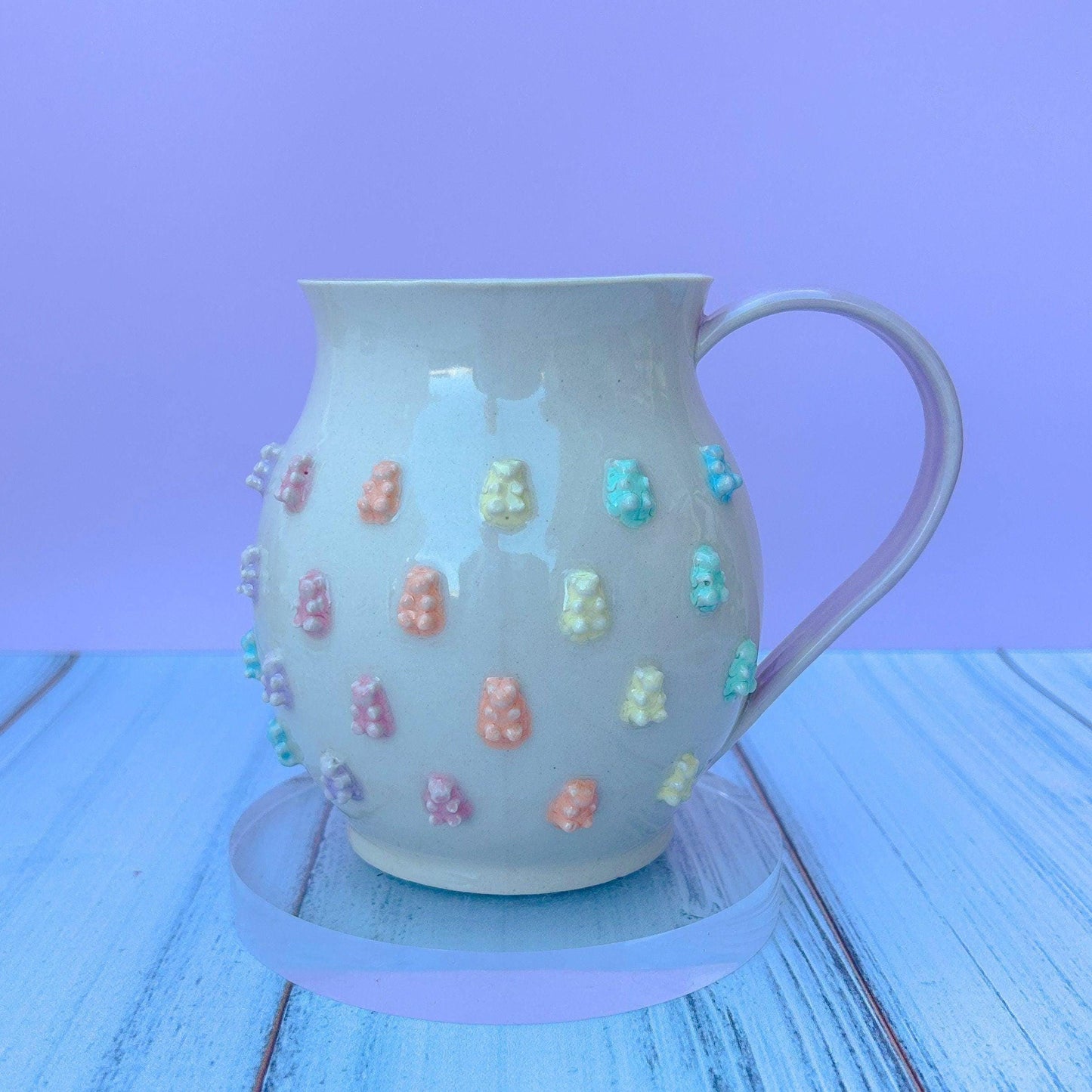 Pastel Rainbow Gummy Bear 20 Ounce Ceramic Mug