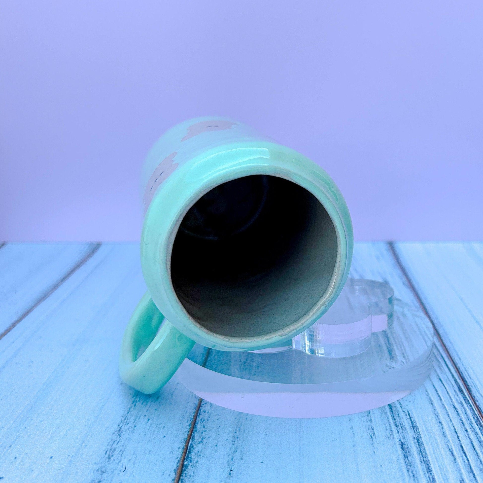Aqua Bunny Spring Ceramic Tumbler Mug