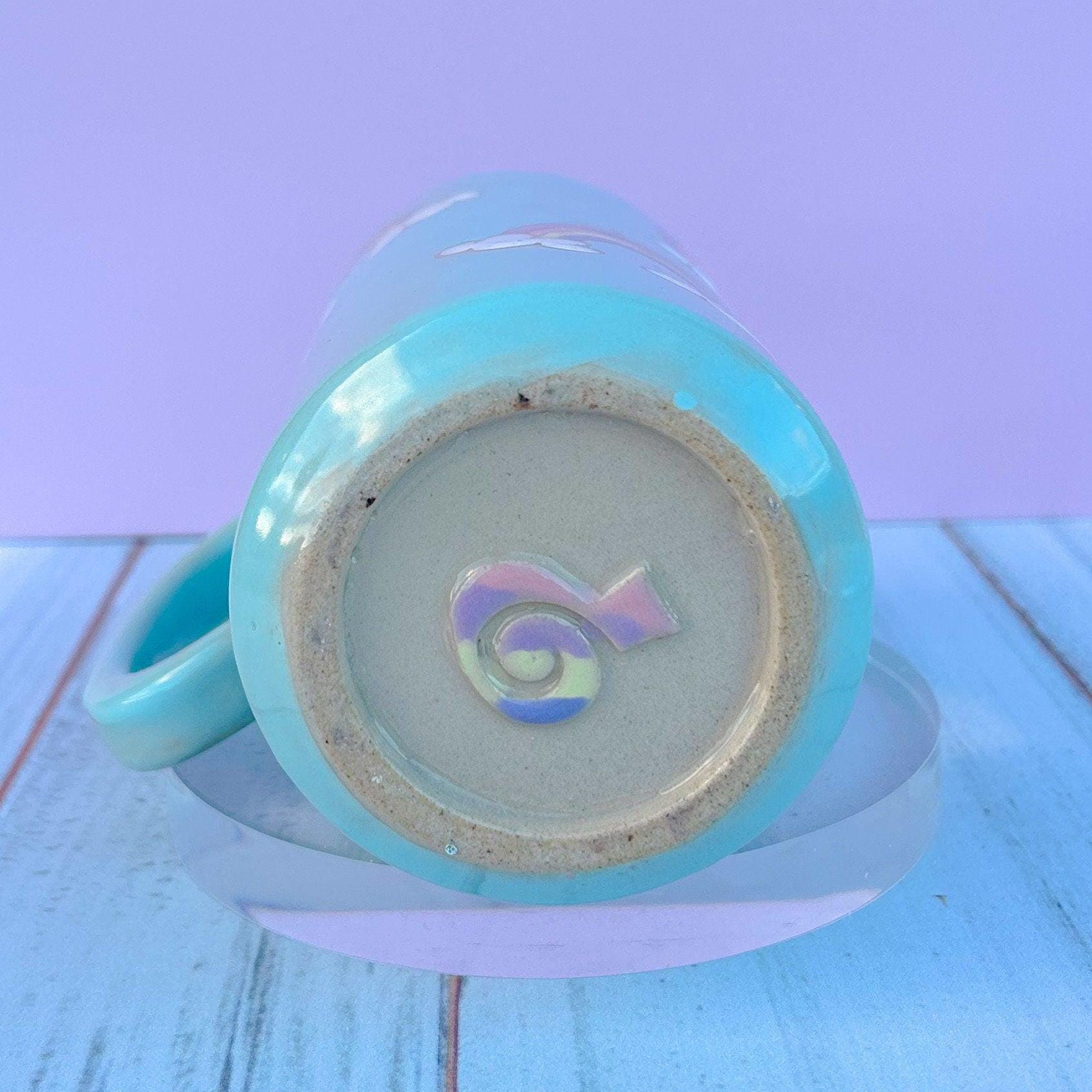 Light Blue Rainbow and Cloud Tumbler Ceramic Mug