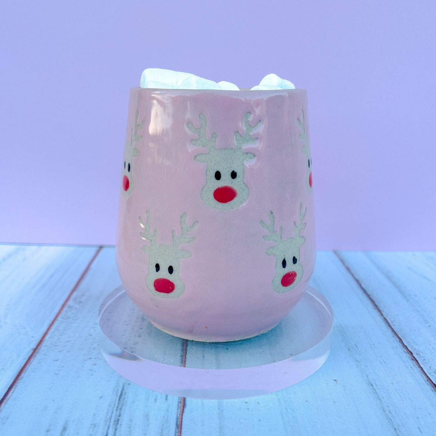 Pink Reindeer Ceramic Mug
