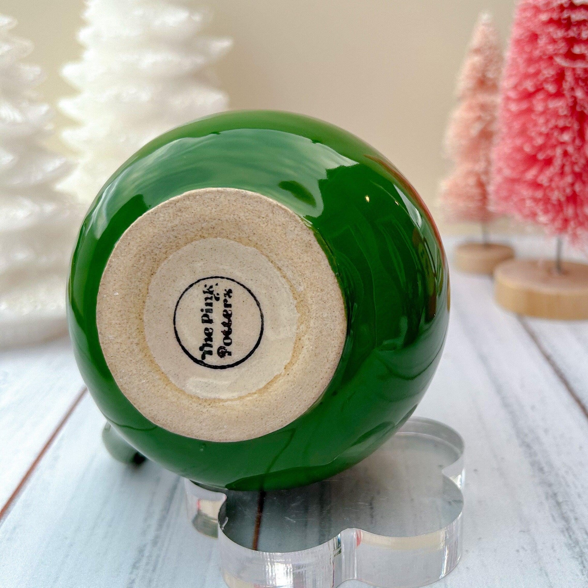 Green Reindeer 12 Ounce Ceramic Mug