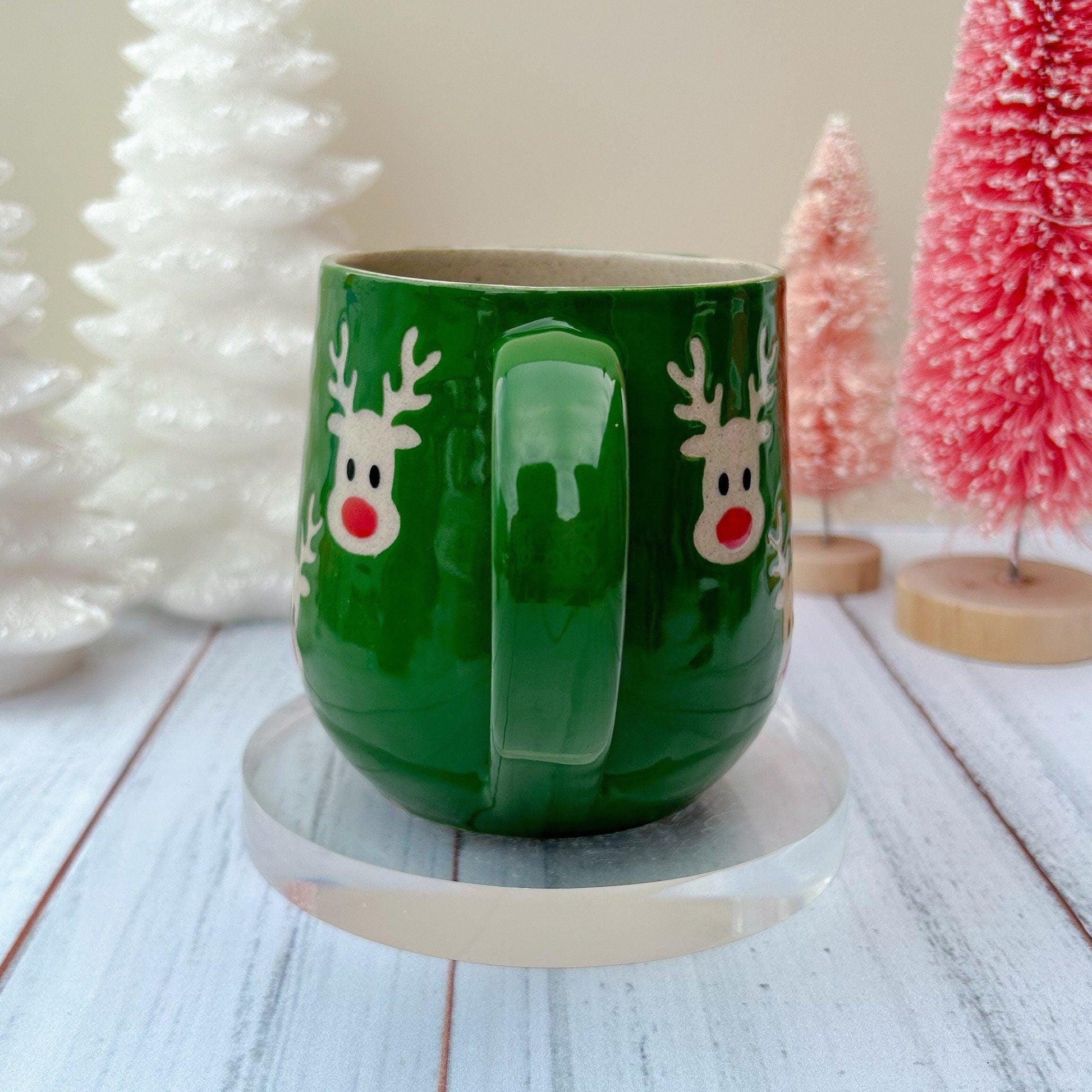 Green Reindeer Ceramic Mug